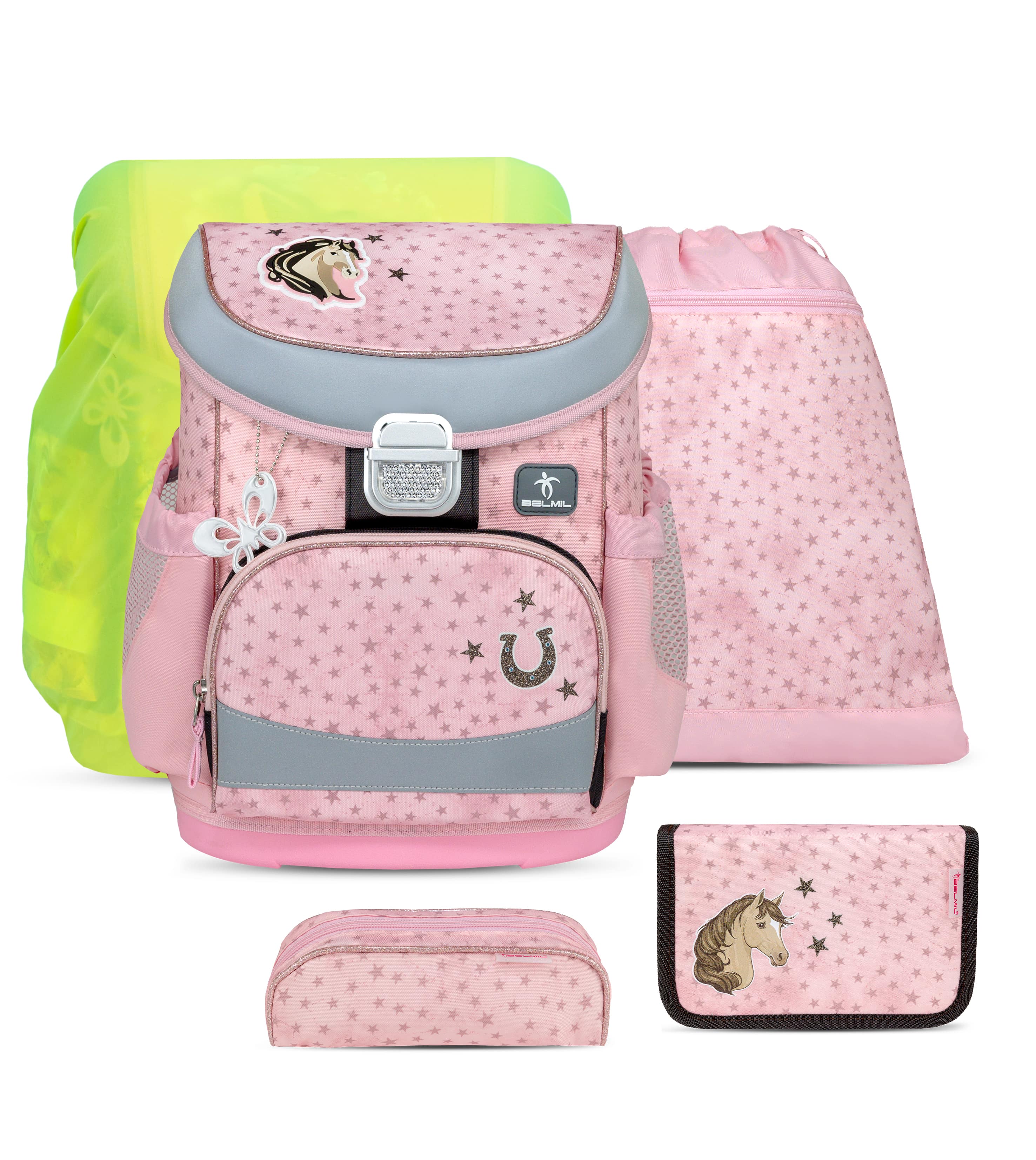 Mini-Fit Star Horses Schulranzen-Set mit Regenschutz 5 Stück
