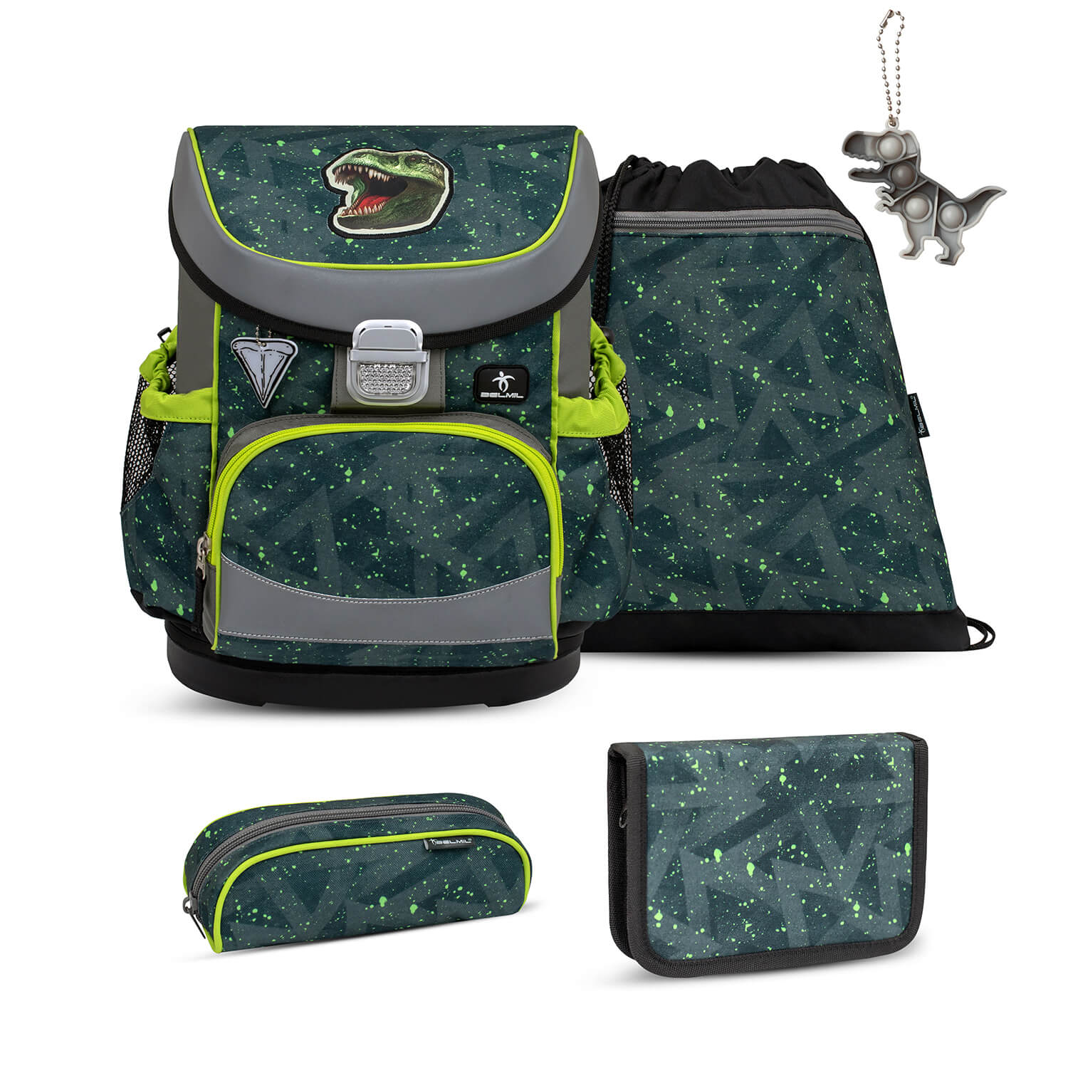 Mini-Fit T-rex Roar schoolbag set 5 pcs with GRATIS keychain
