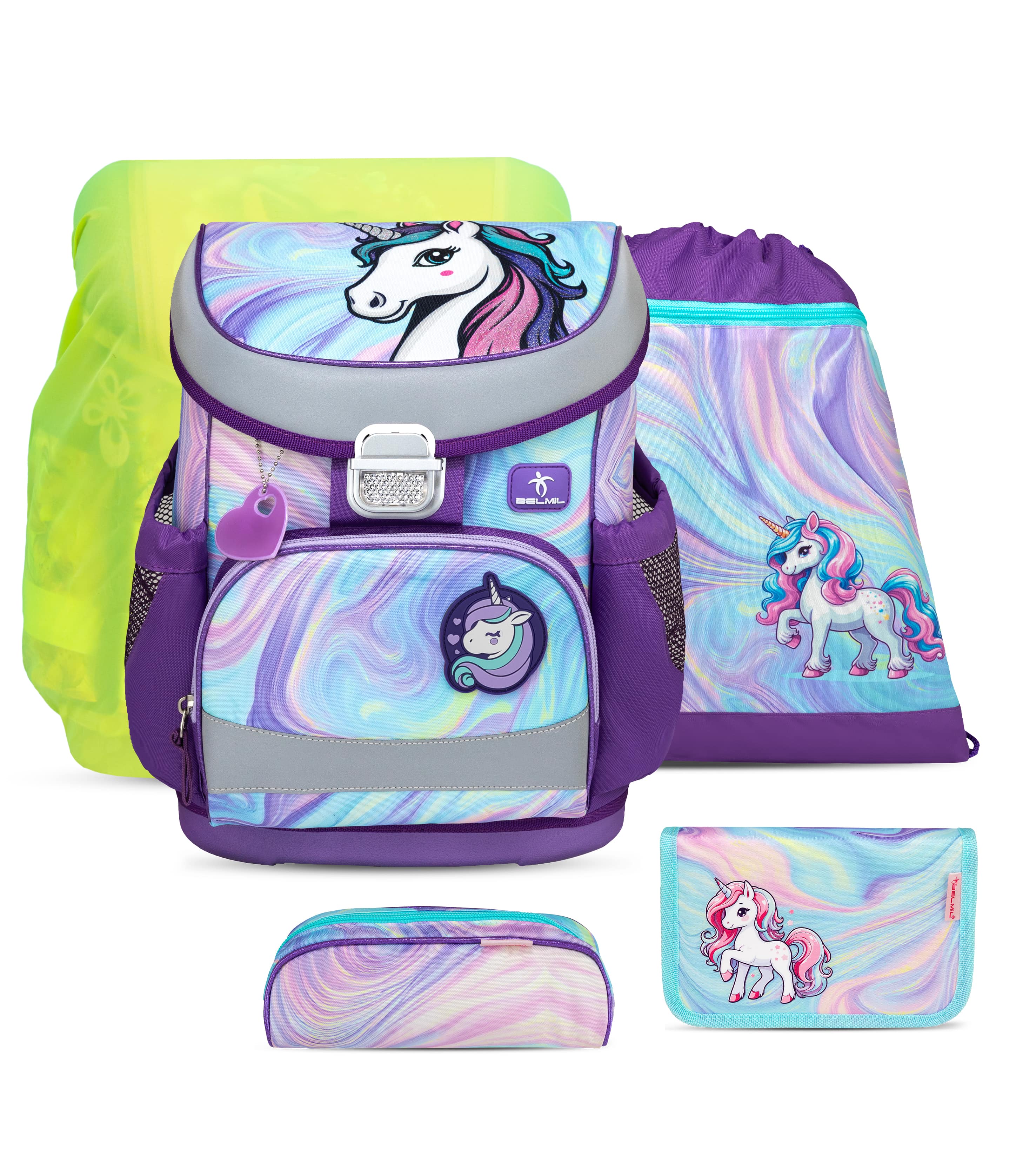 Mini-Fit Unicorn Dream Schulranzen Set mit Regenhülle 5tlg.