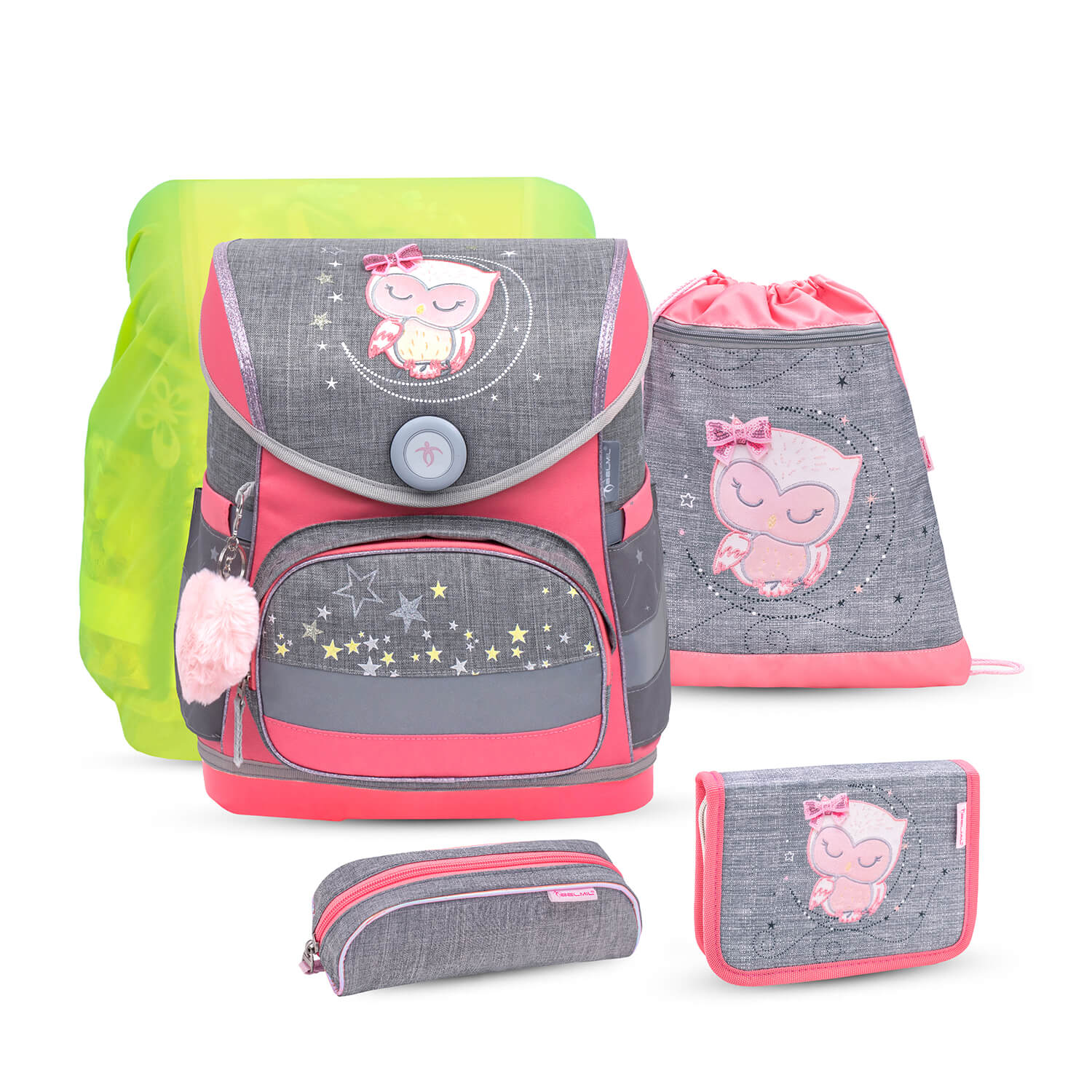 Compact Little Owl schoolbag set 5 pcs