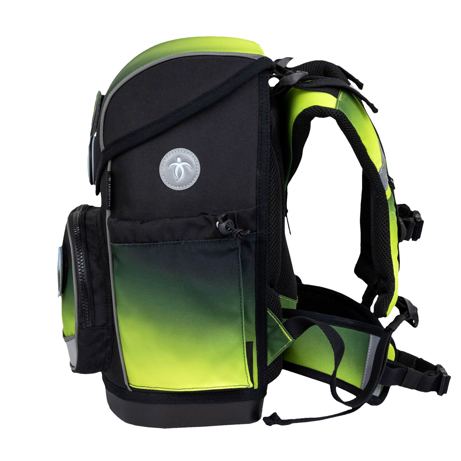 Premium Compact Plus Black Green Schoolbag set 5pcs.