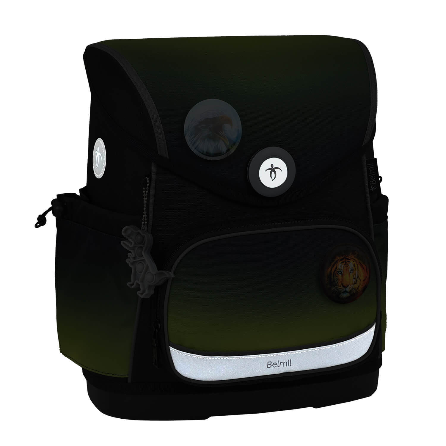 Premium Compact Plus Black Green Schoolbag set 5pcs.