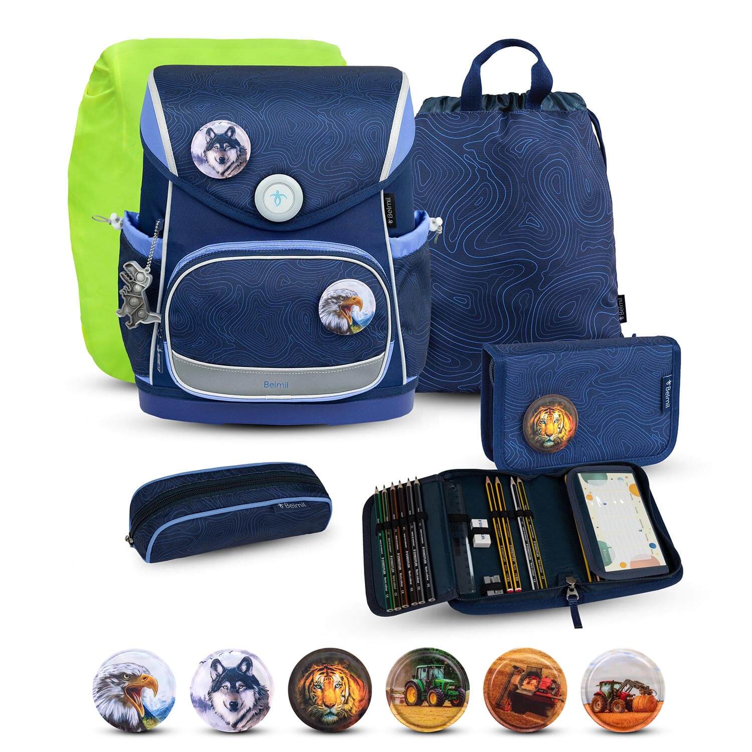 Premium Compact Plus Topographic Schoolbag set 6pcs.