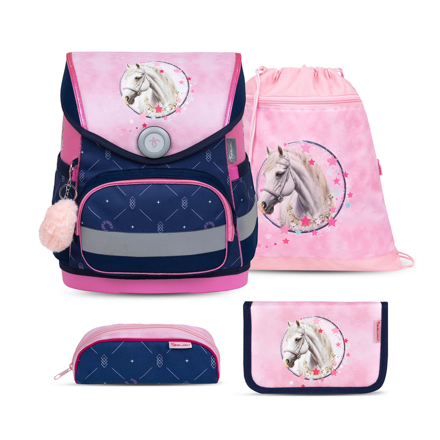 Compact Amazing Horses schoolbag set 5 pcs