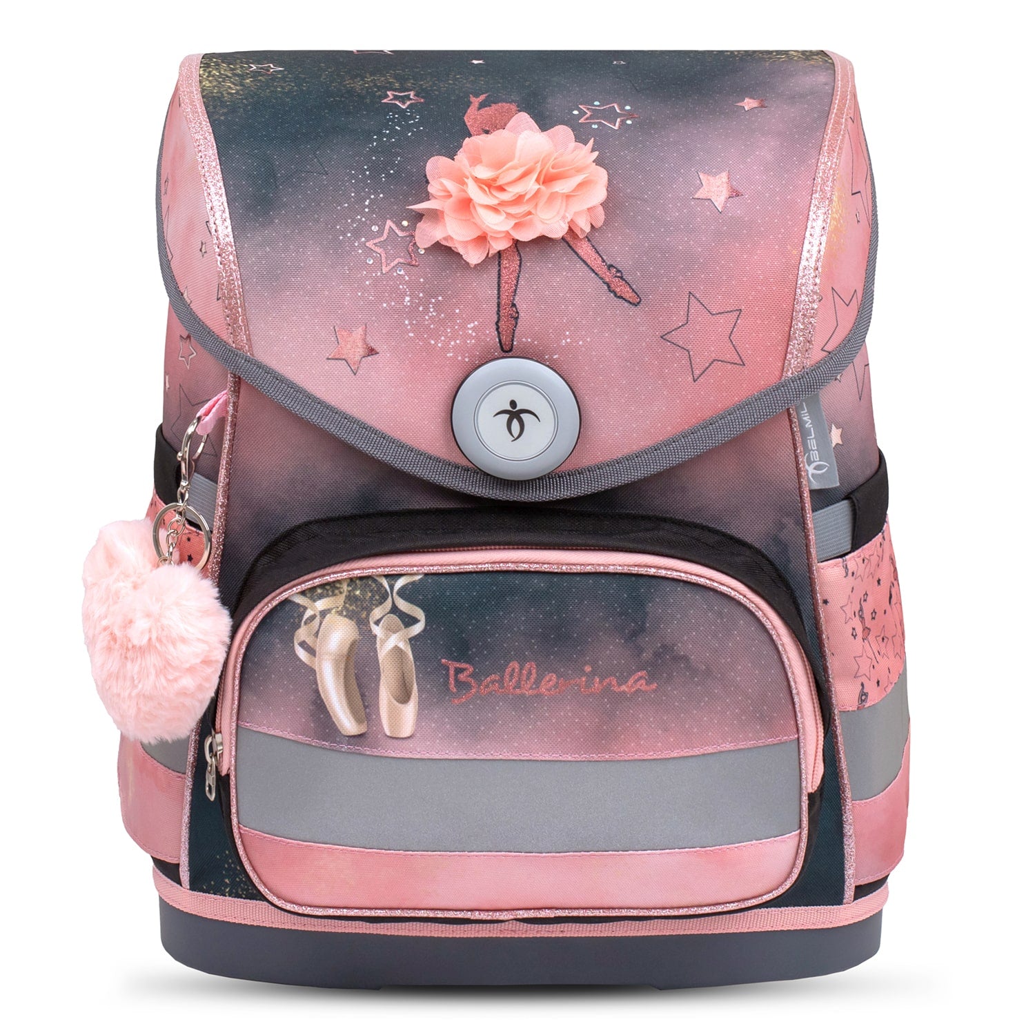 Compact Ballerina Black Pink schoolbag