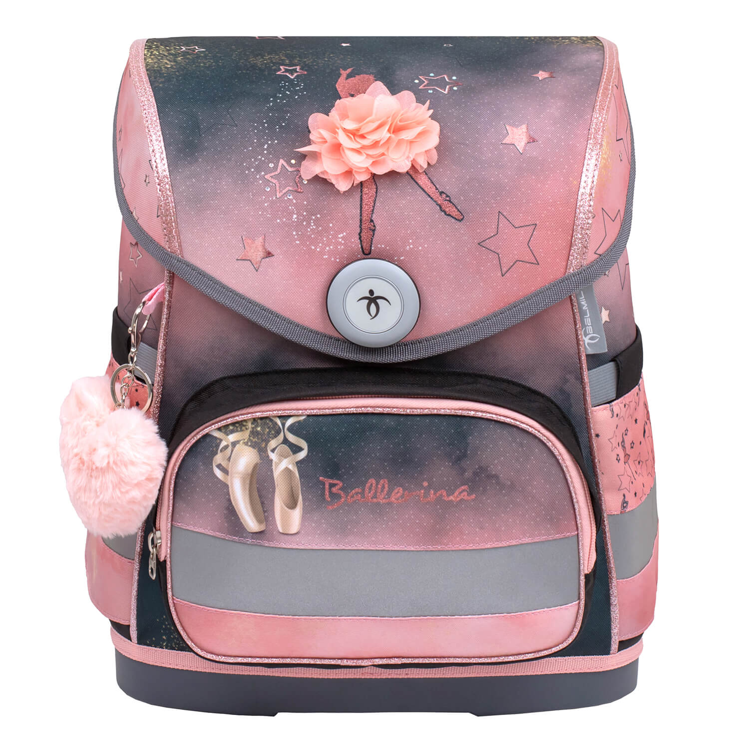 Compact Ballerina Black Pink schoolbag set 4 pcs