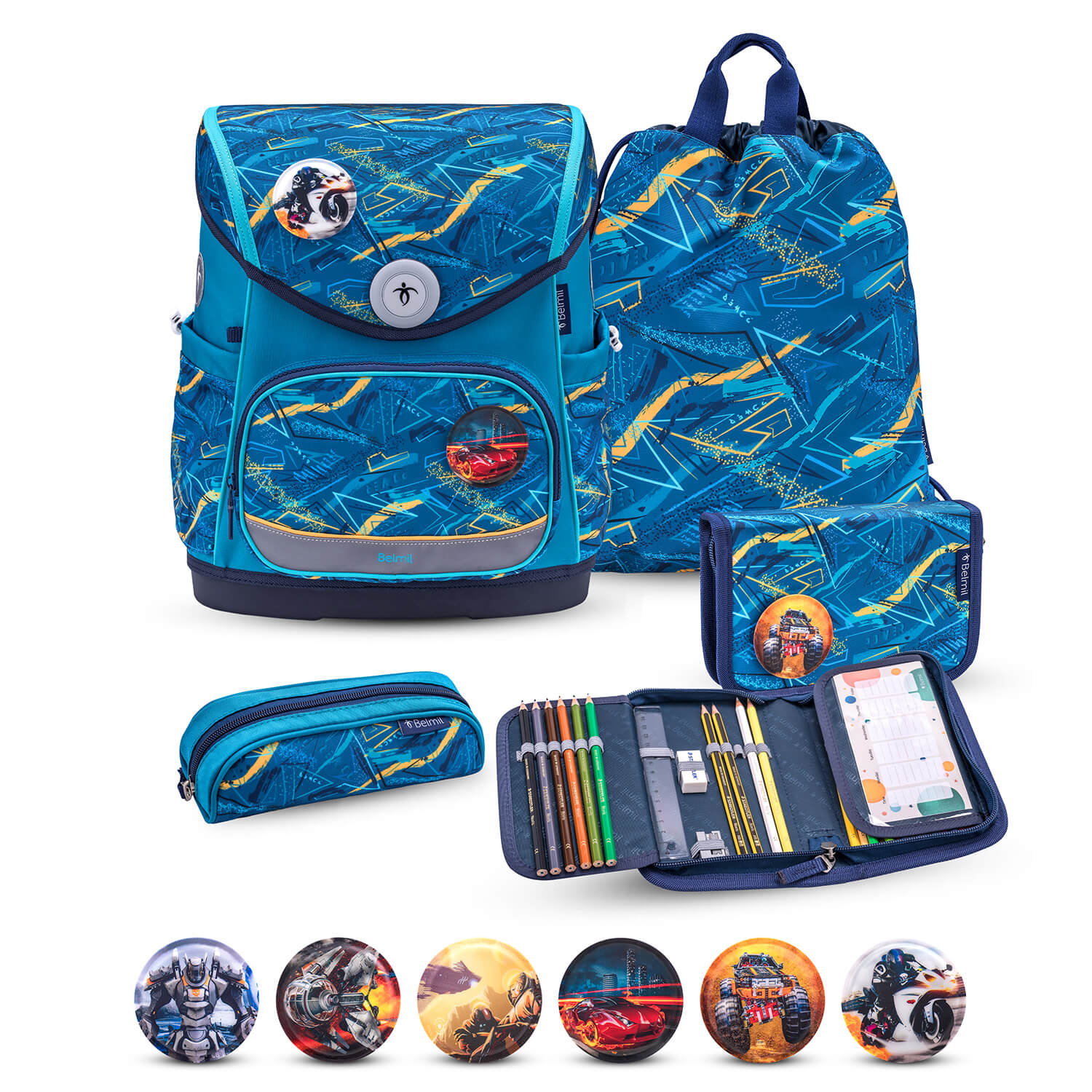Premium Compact Plus Baltic Schoolbag set 5pcs.