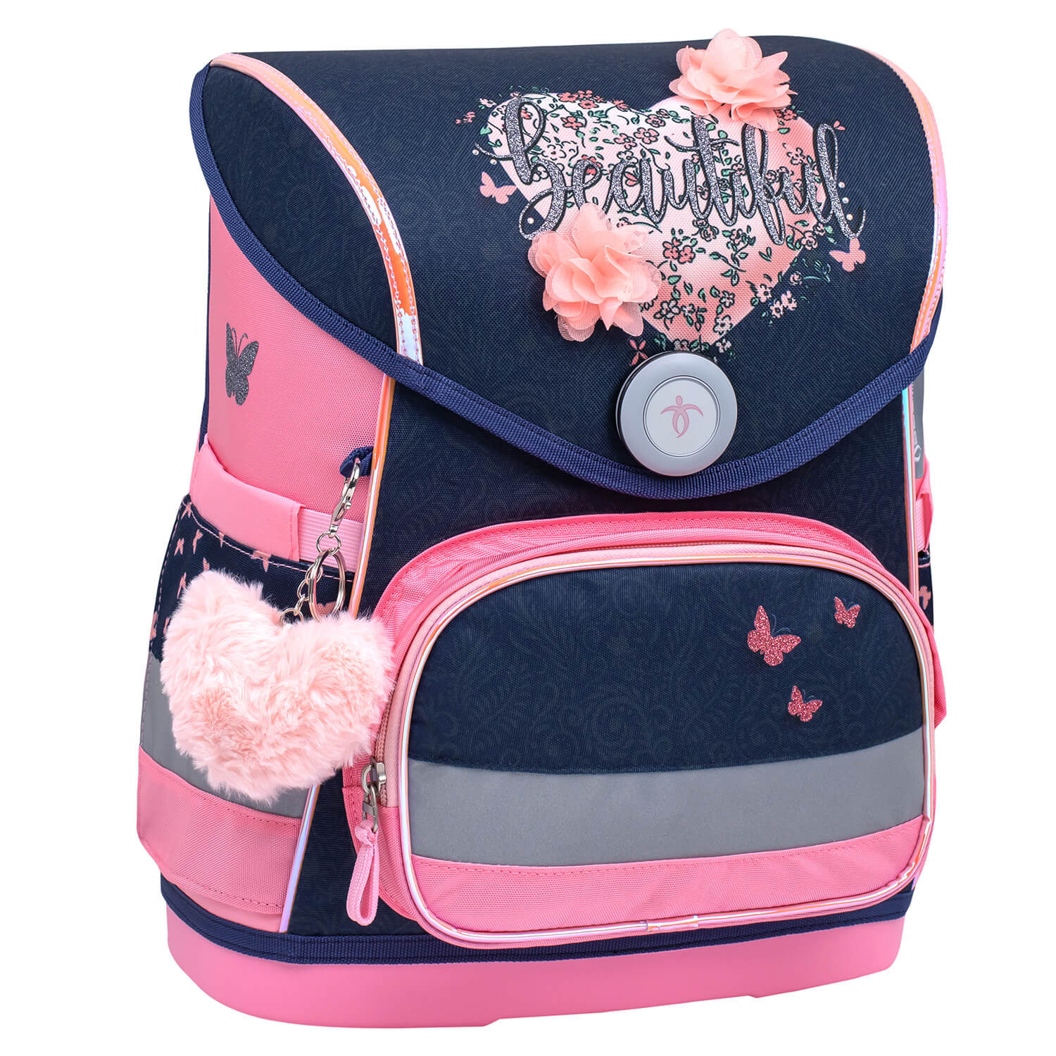 Compact Beautiful Flowers schoolbag set 4 pcs