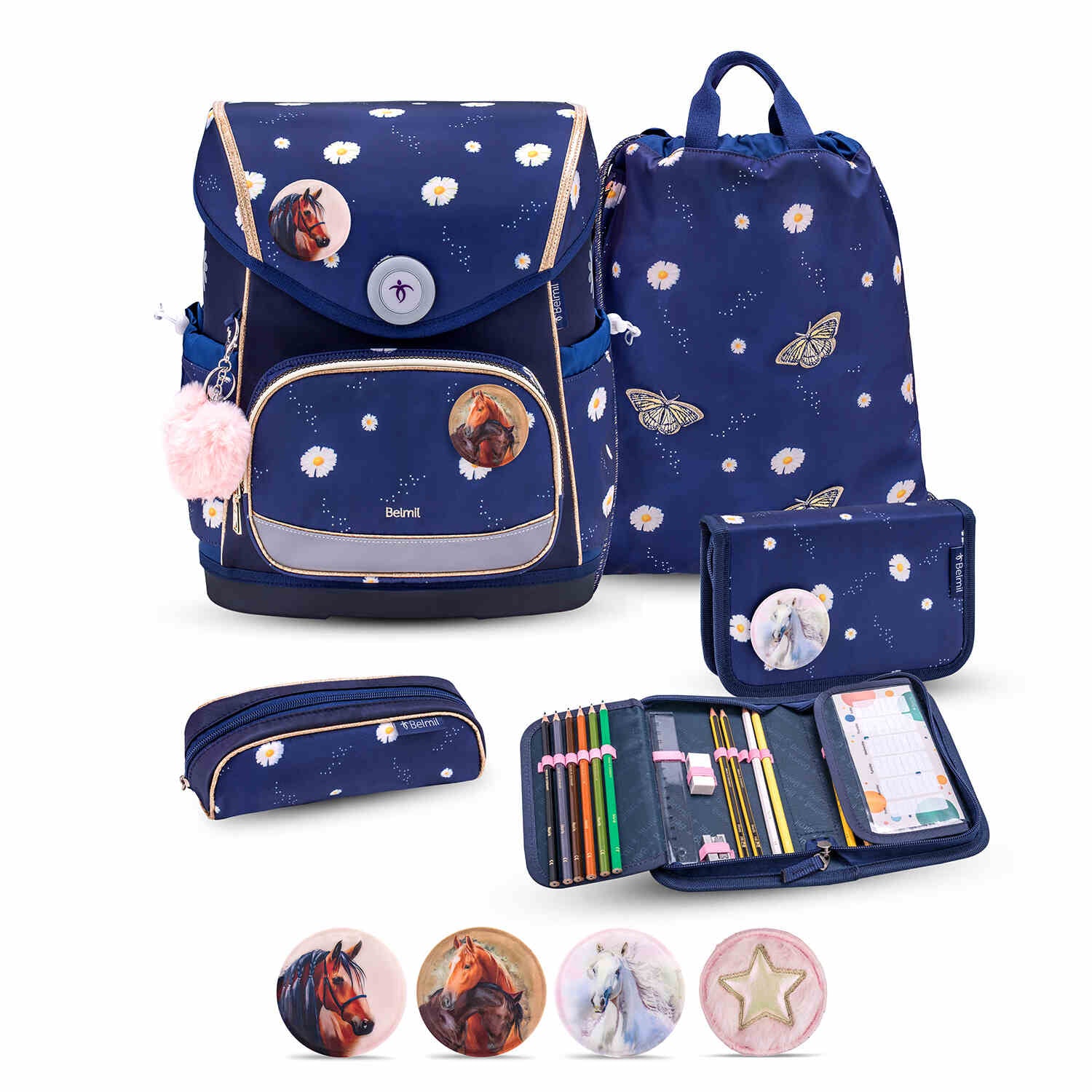 Premium Compact Plus Daisy Schulranzen Set 5tlg.