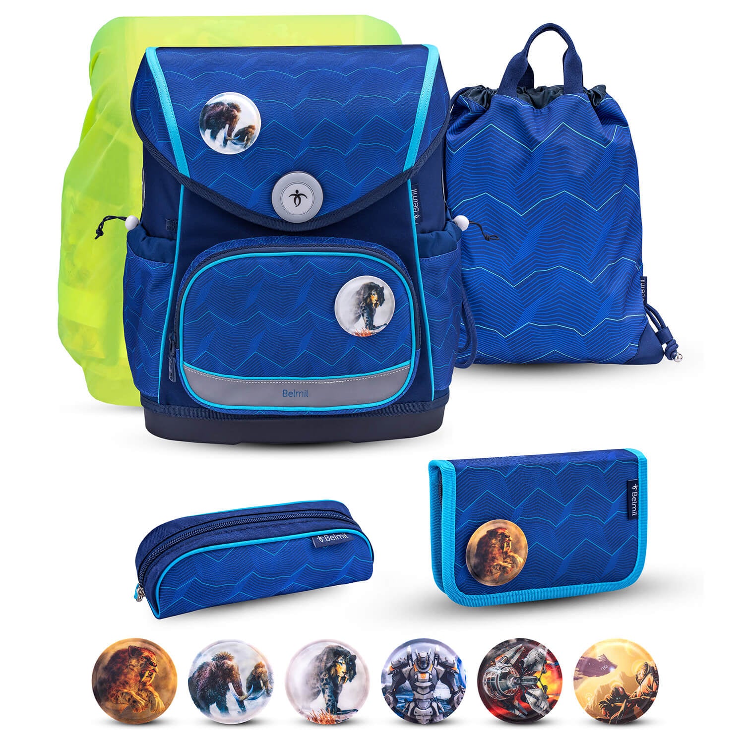 Premium Compact Plus Estate Blue Schoolbag set 6pcs.
