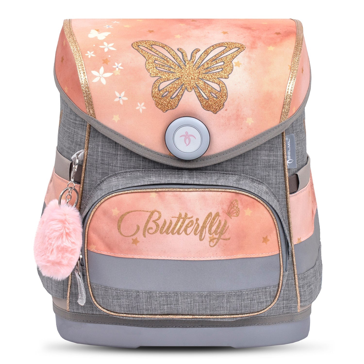 Compact Golden Butterfly schoolbag