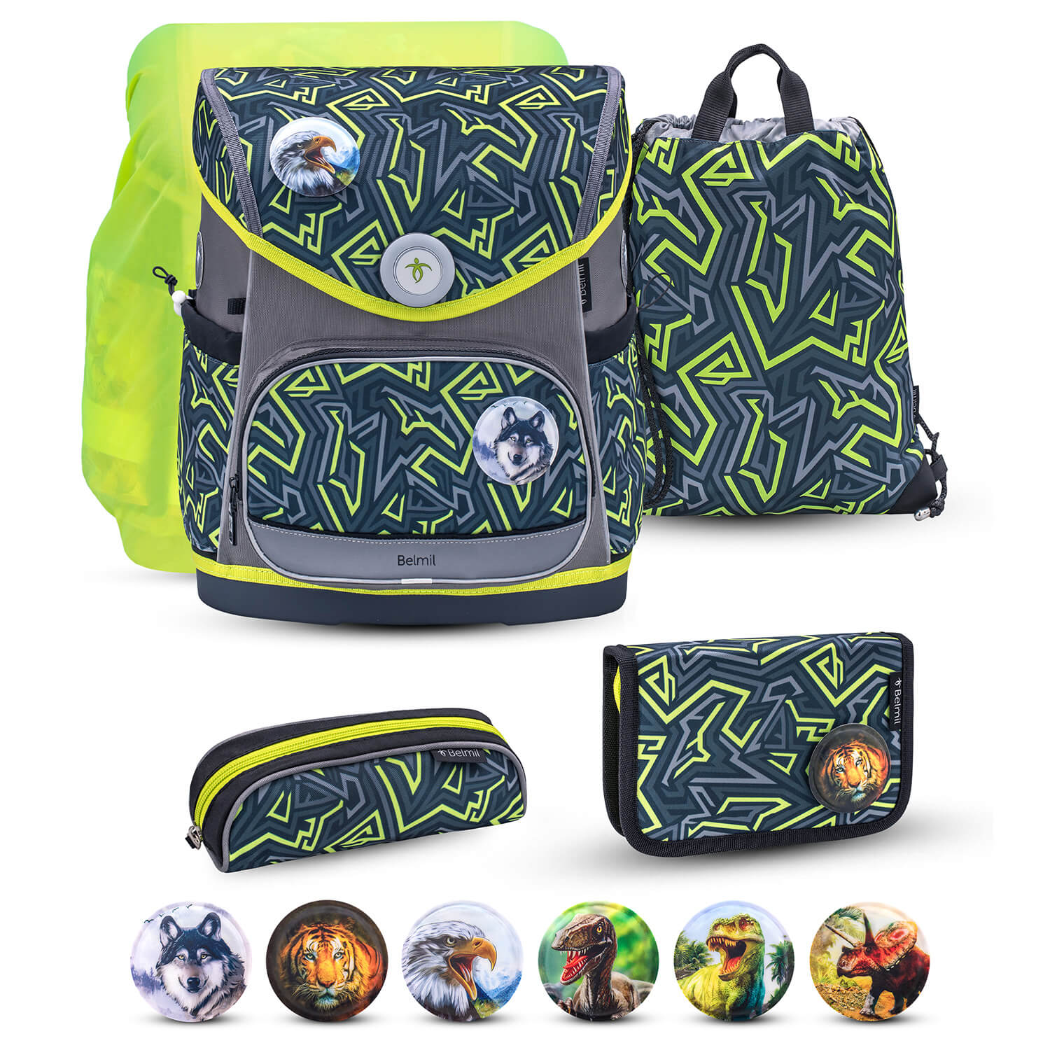 Premium Compact Plus Iguana Schulranzen Set 6tlg.