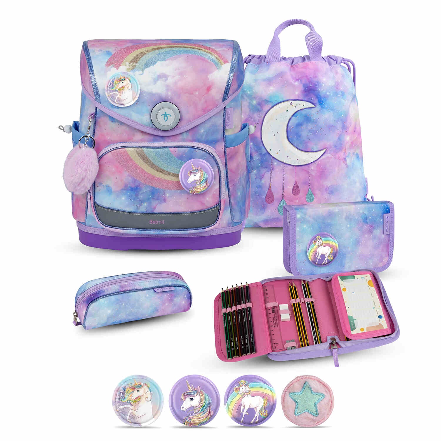 Premium Compact Plus Moonlight Schoolbag set 5pcs.