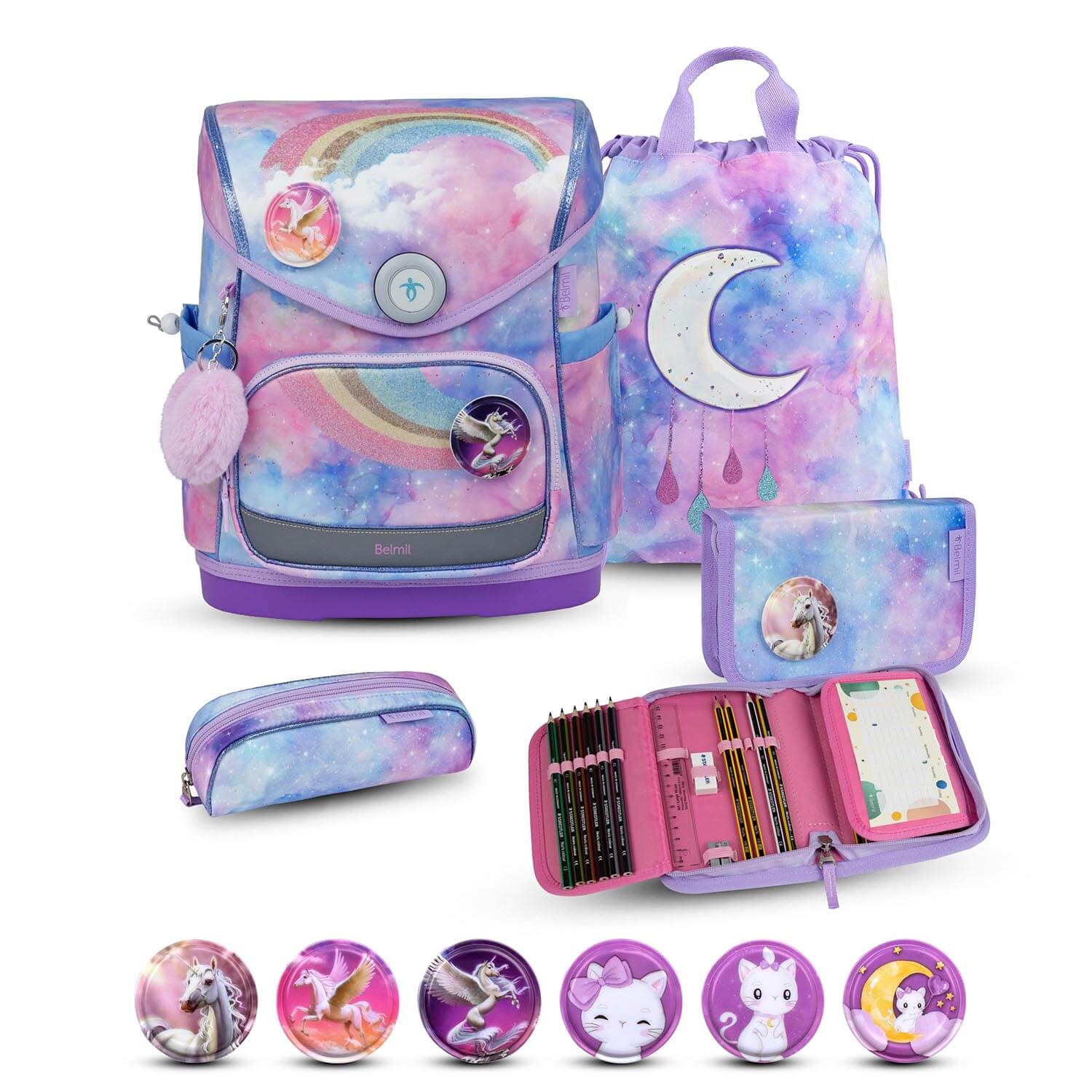 Premium Compact Plus Moonlight Schoolbag set 5pcs.