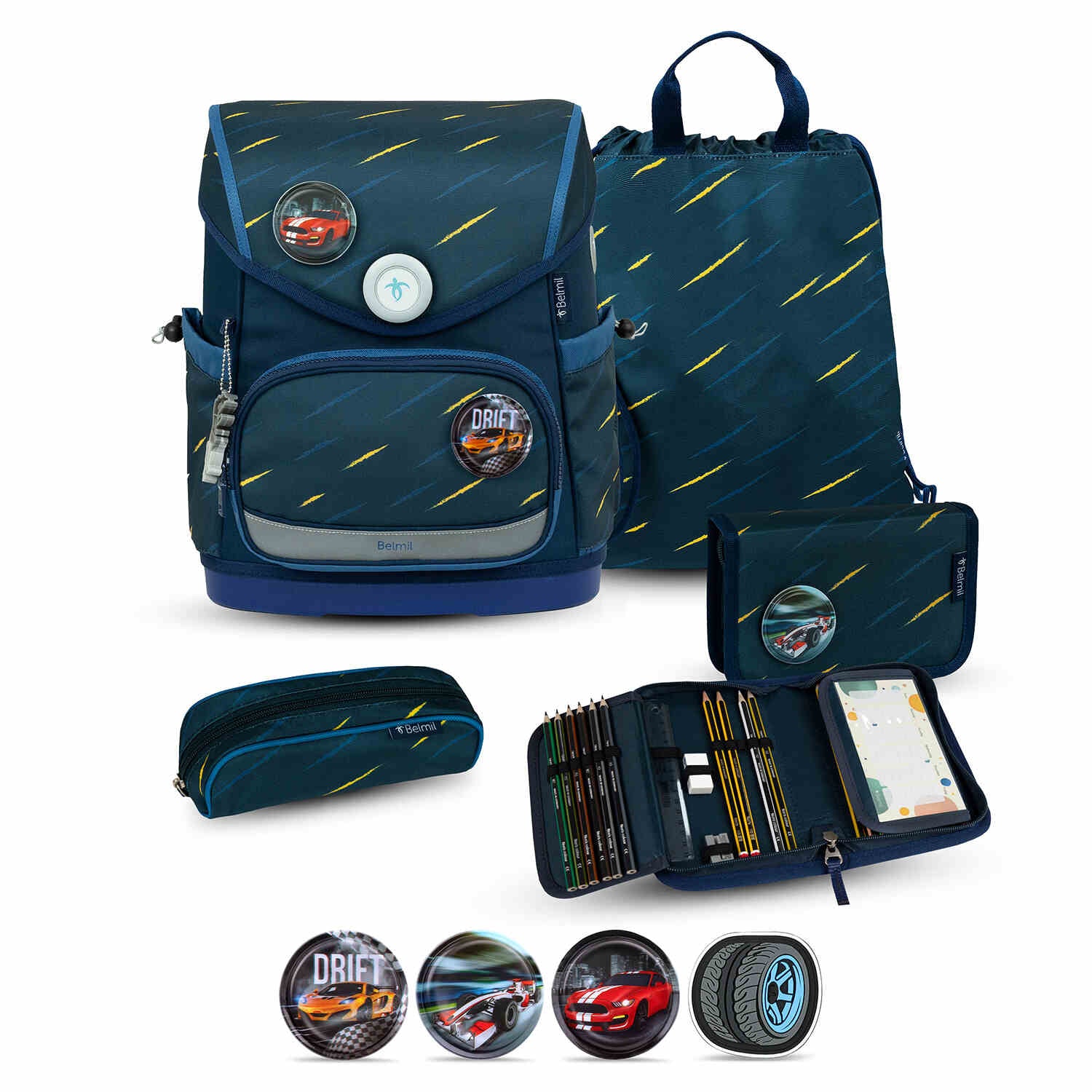 Premium Compact Plus Orion Blue Schoolbag set 5pcs.