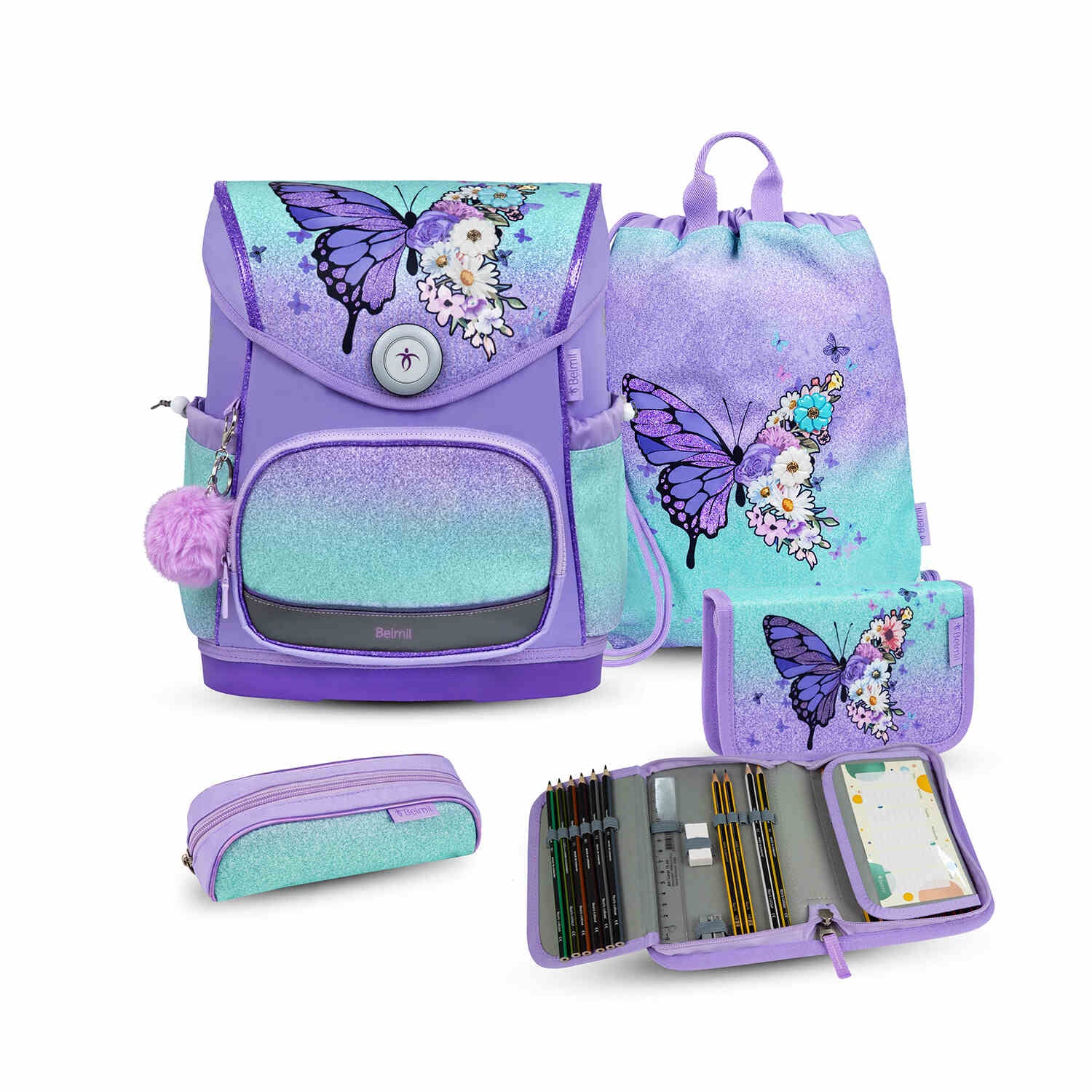 Premium Compact Plus Serenity Schoolbag set 5pcs.