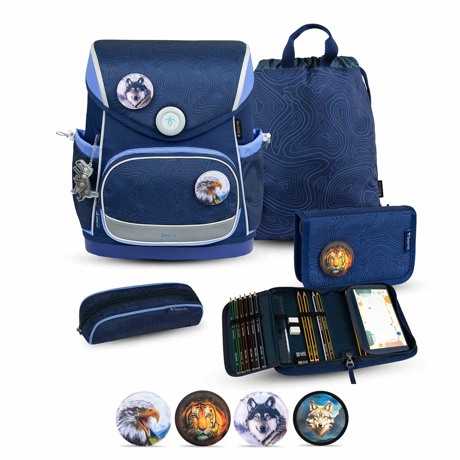 Premium Compact Plus Topographic Schoolbag set 5pcs.