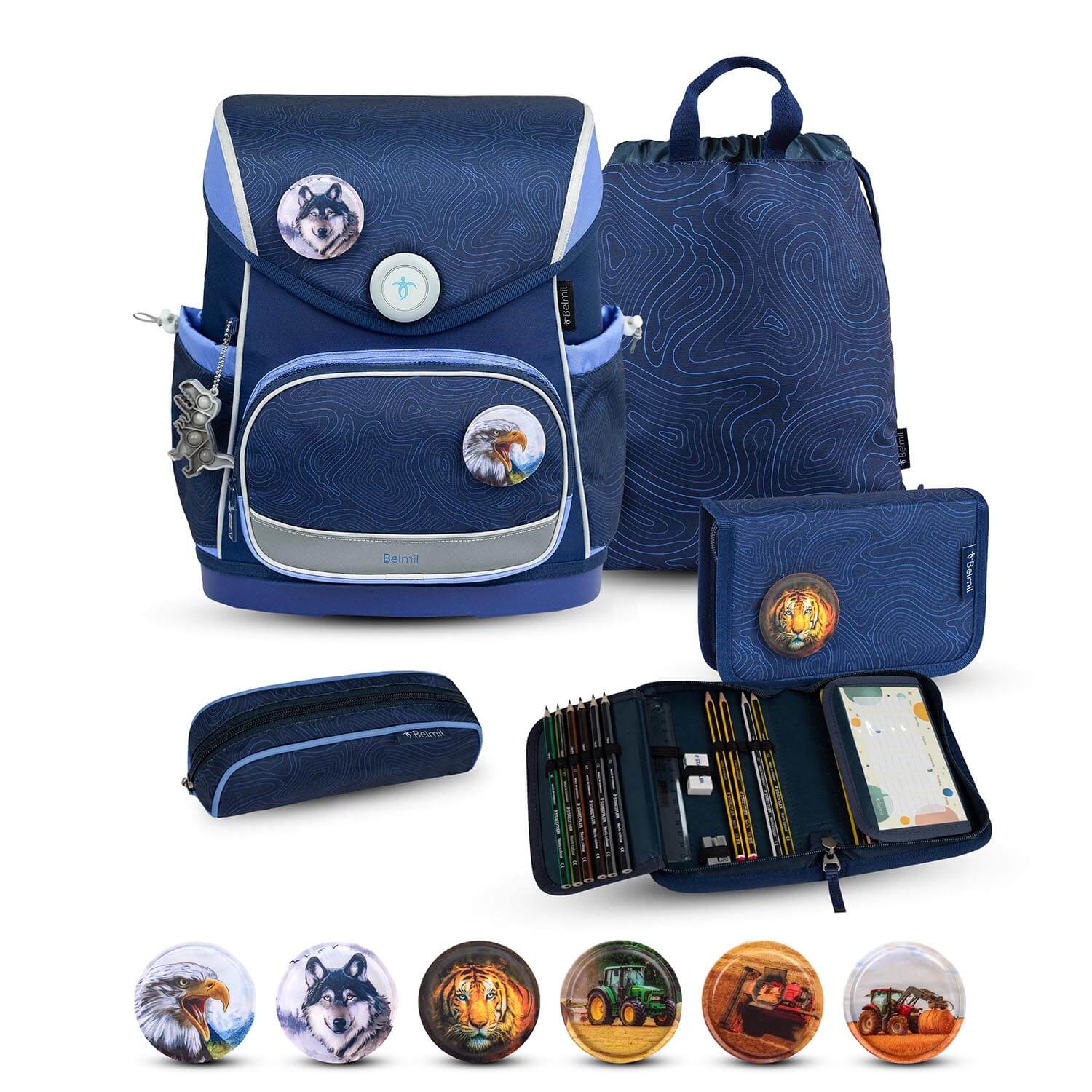 Premium Compact Plus Topographic Schoolbag set 5pcs.