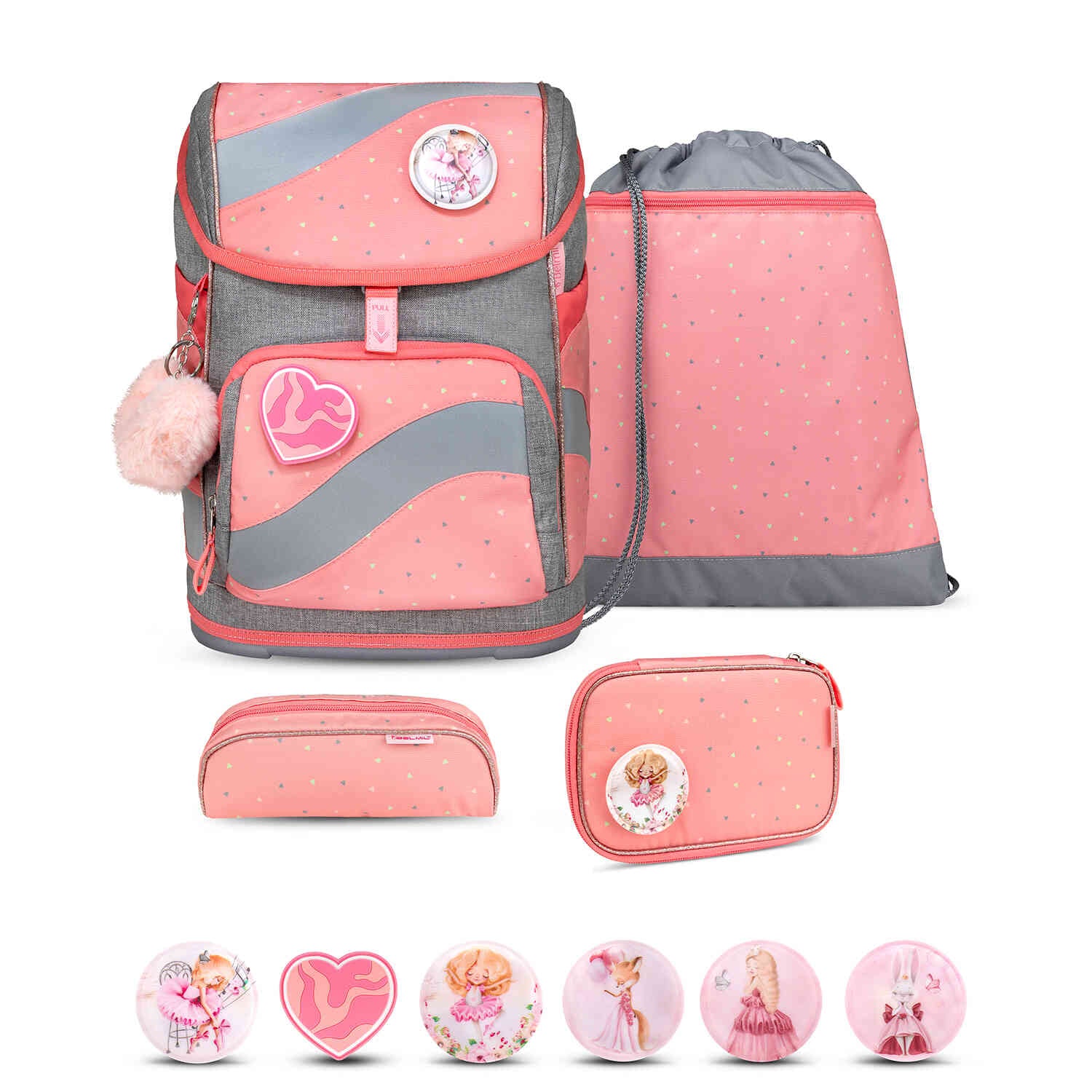 Smarty Minimal Triangels Schulranzen Set 5 tlg.