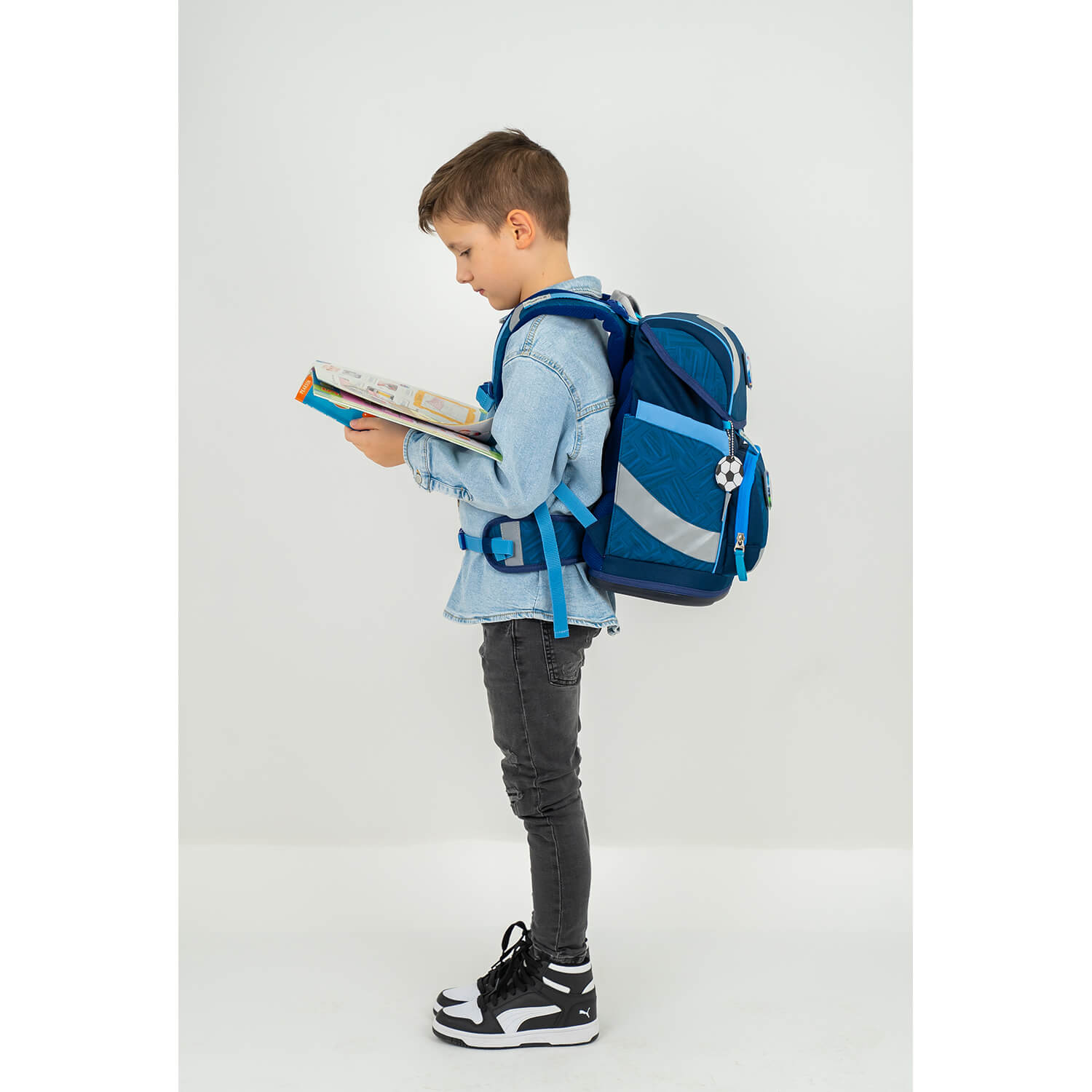 Smarty Blue Motion schoolbag set 6 pcs with GRATIS keychain