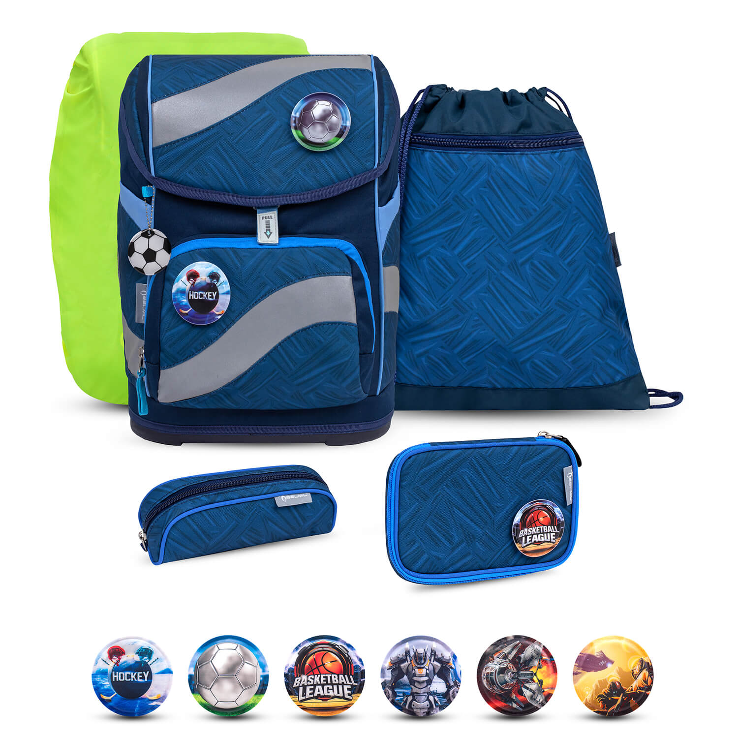 Smarty Blue Motion schoolbag set 6 pcs