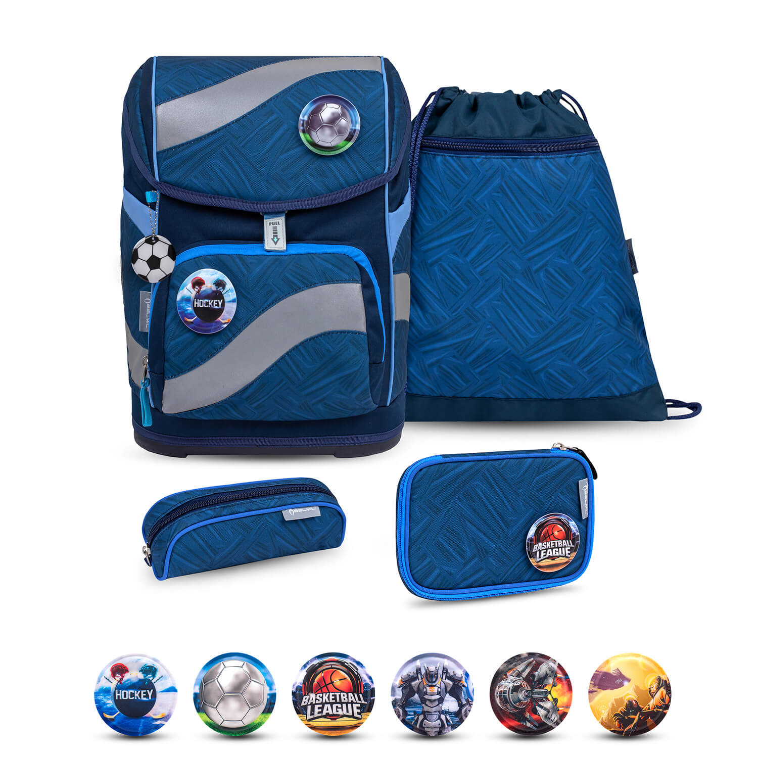 Smarty Blue Motion schoolbag set 5 pcs