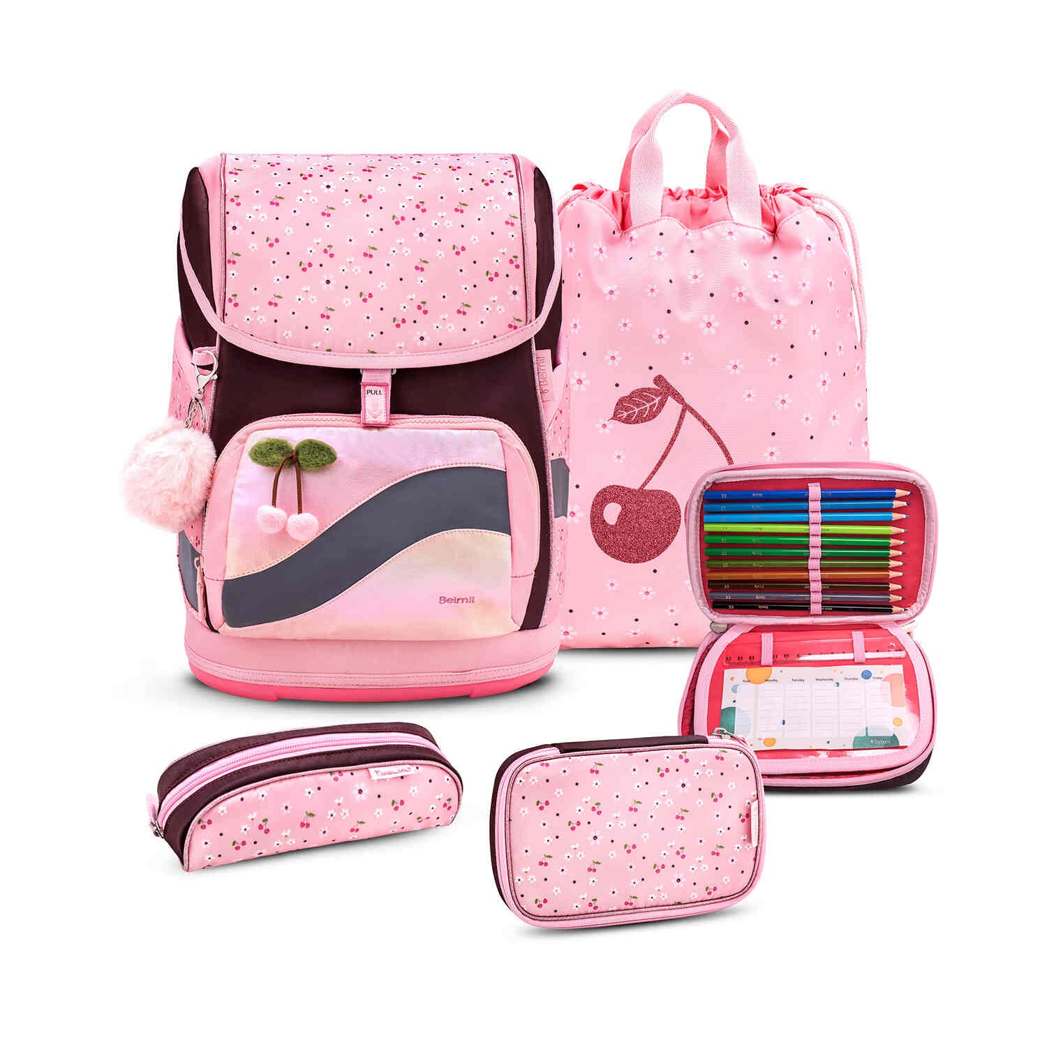 Smarty Plus Cherry Blossom Schulranzen Set 5tlg.