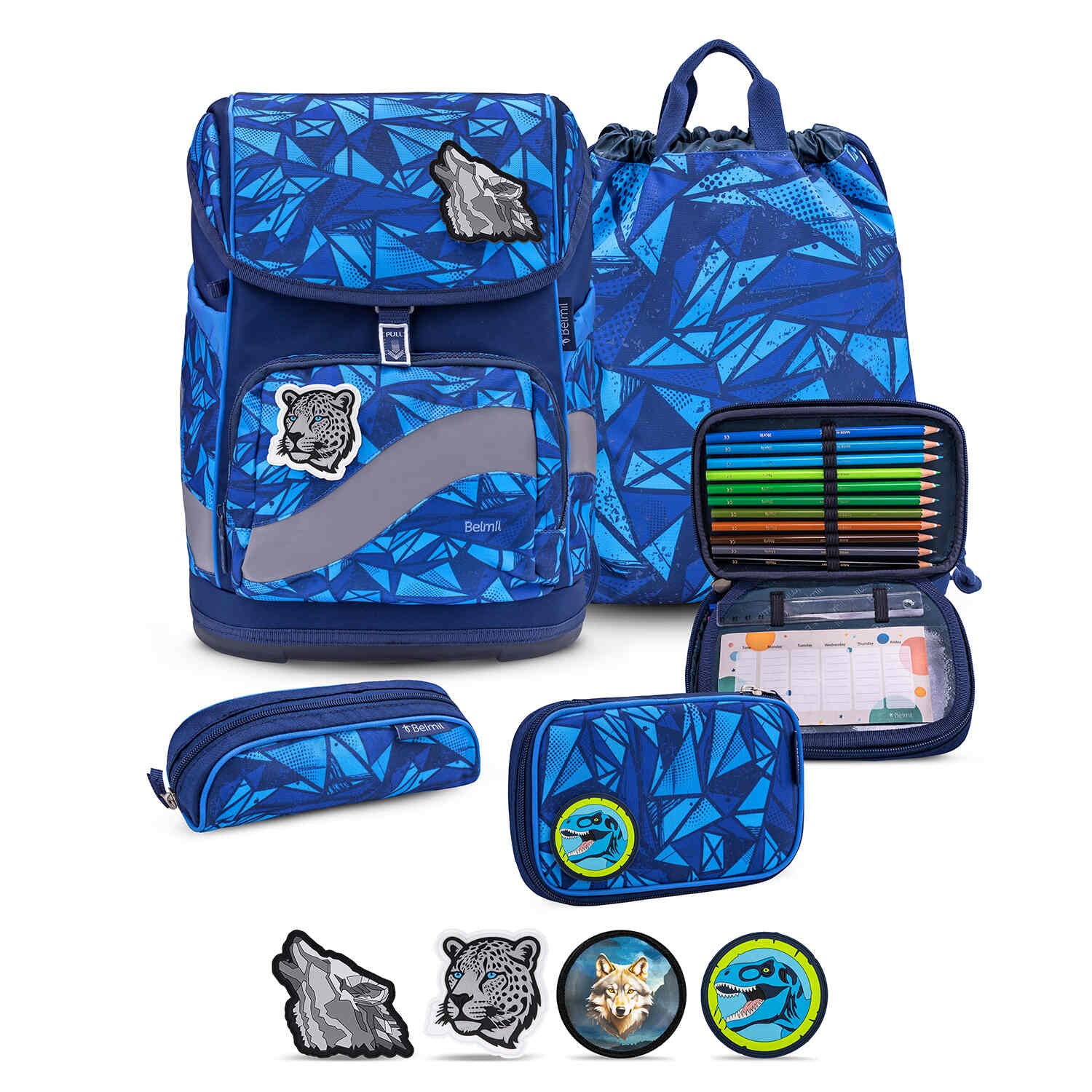 Smarty Plus Glacier Blue Schoolbag set 5pcs.