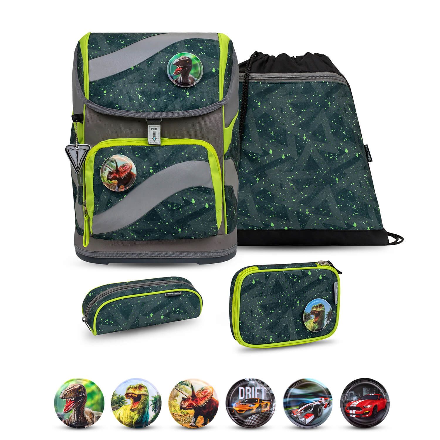 Smarty Green Splash schoolbag set 5 pcs