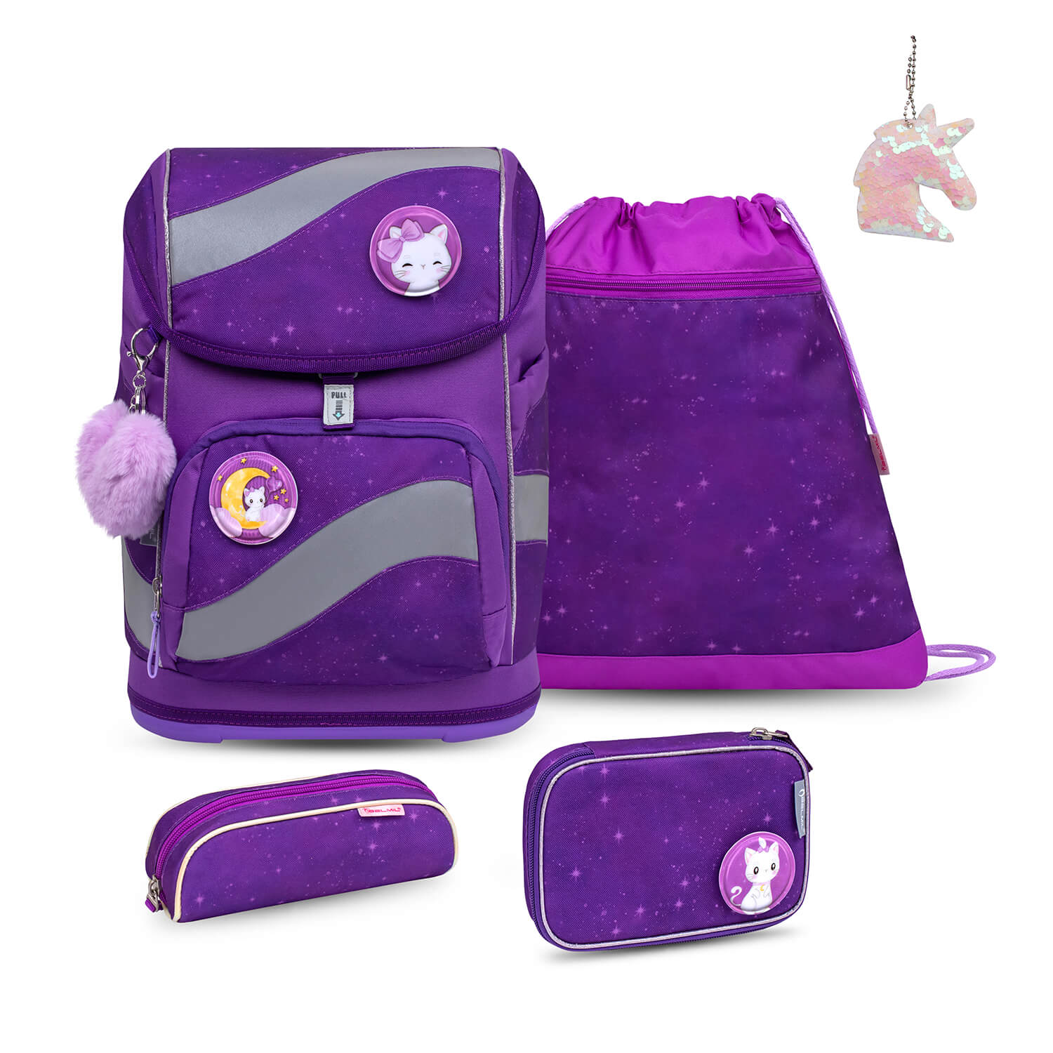 Smarty Purple Sky schoolbag set 6 pcs with GRATIS keychain