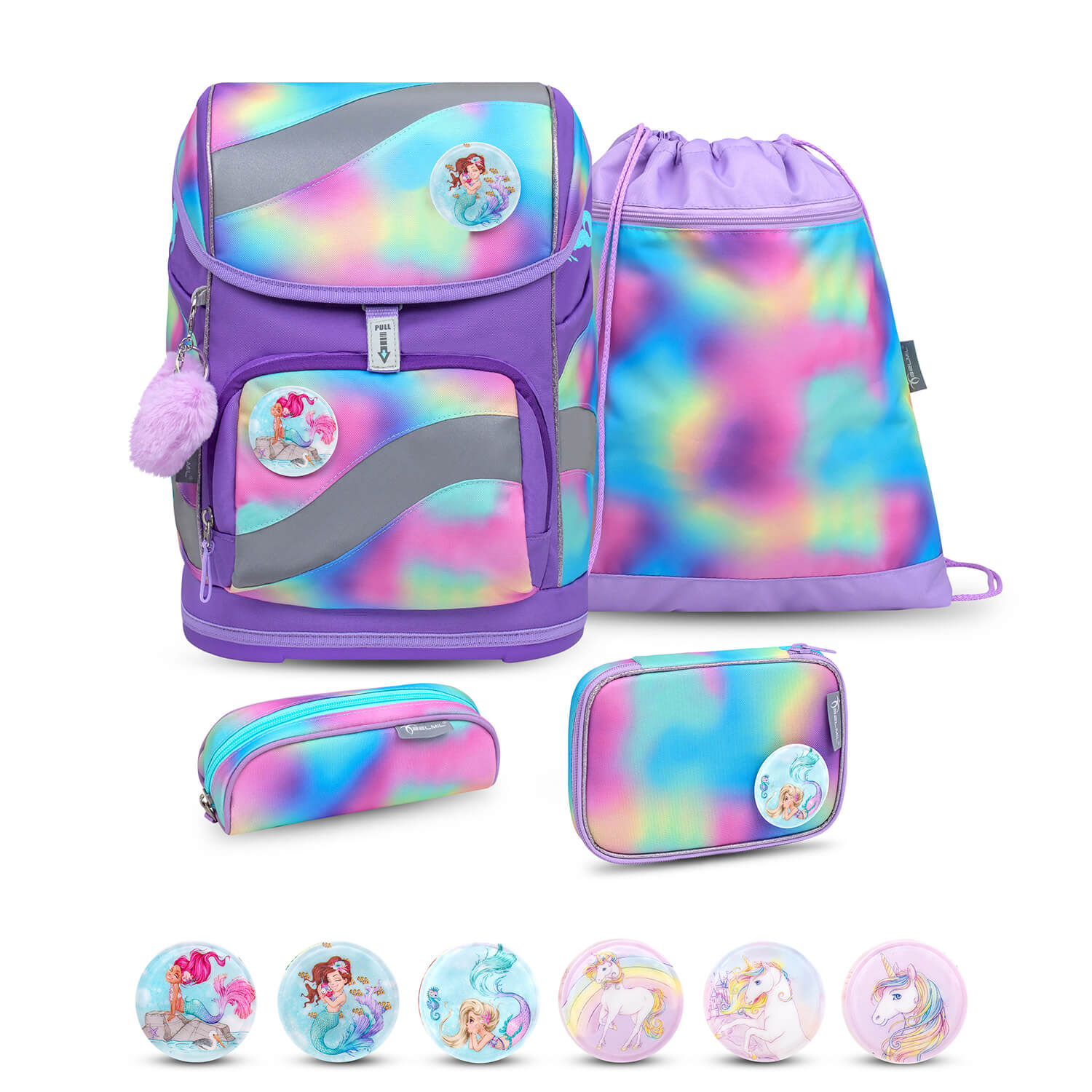 Smarty Rainbow Color schoolbag set 5 pcs