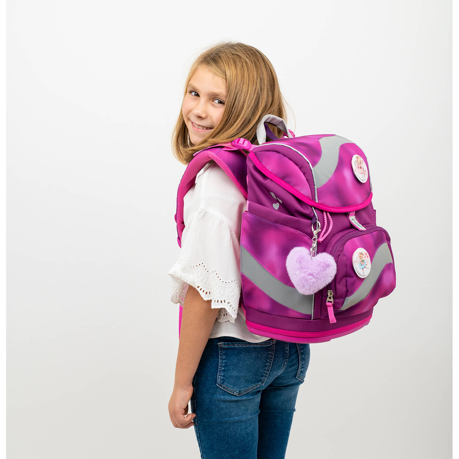 Smarty Shiny Pink schoolbag set 5 pcs
