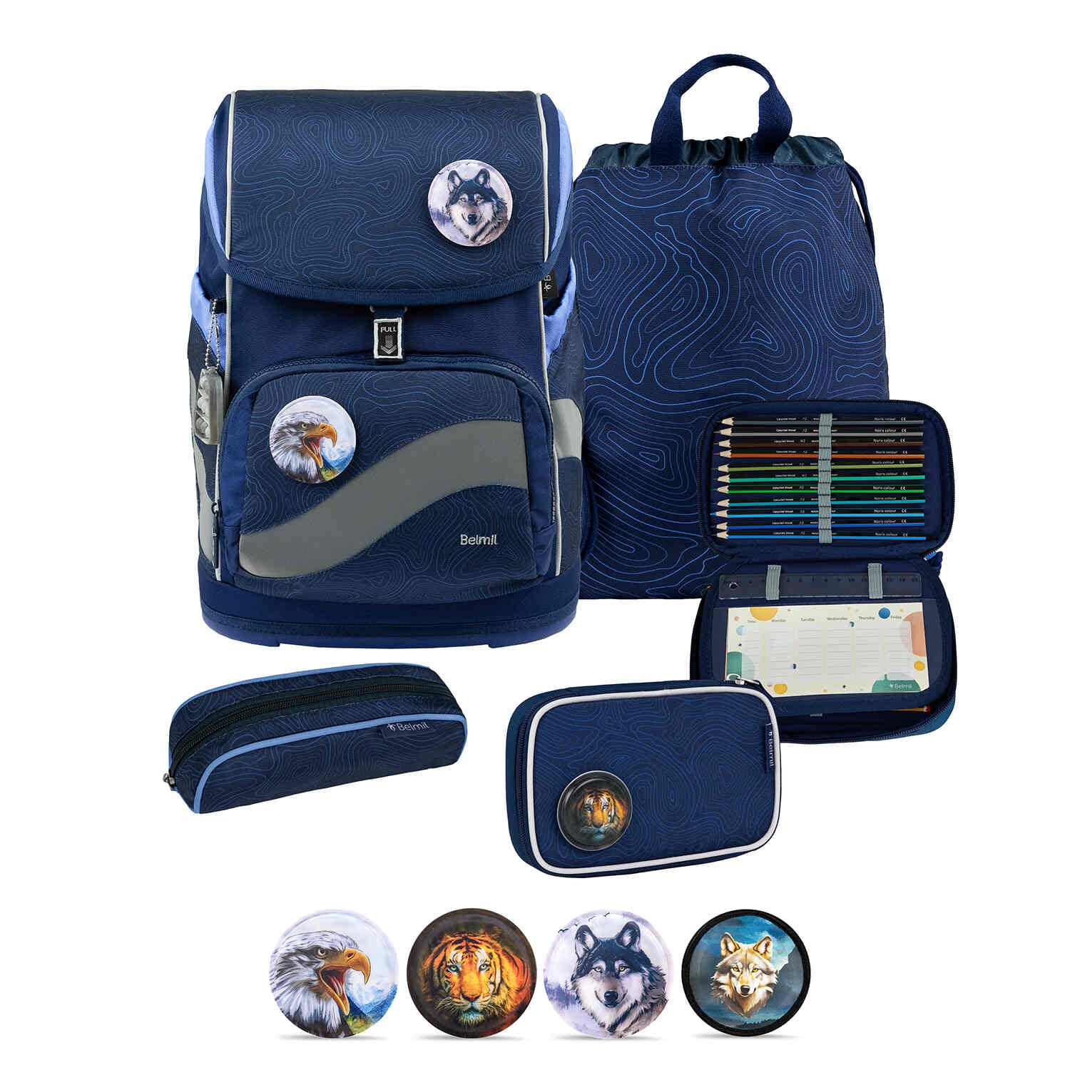 Smarty Plus Topographic Schoolbag set 5pcs.