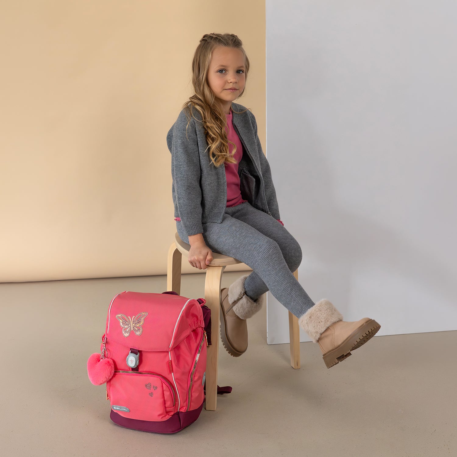 Premium Comfy Plus Coral Schoolbag set 5pcs.
