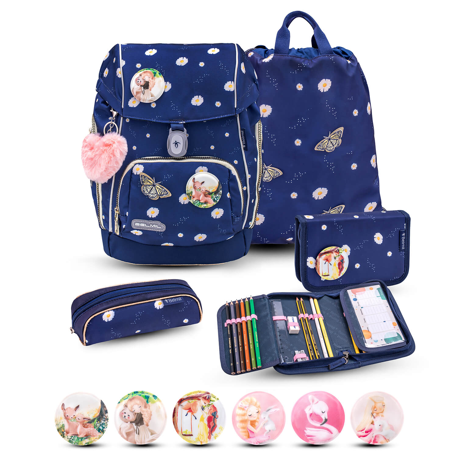 Premium Comfy Plus Daisy Schoolbag set 5pcs.
