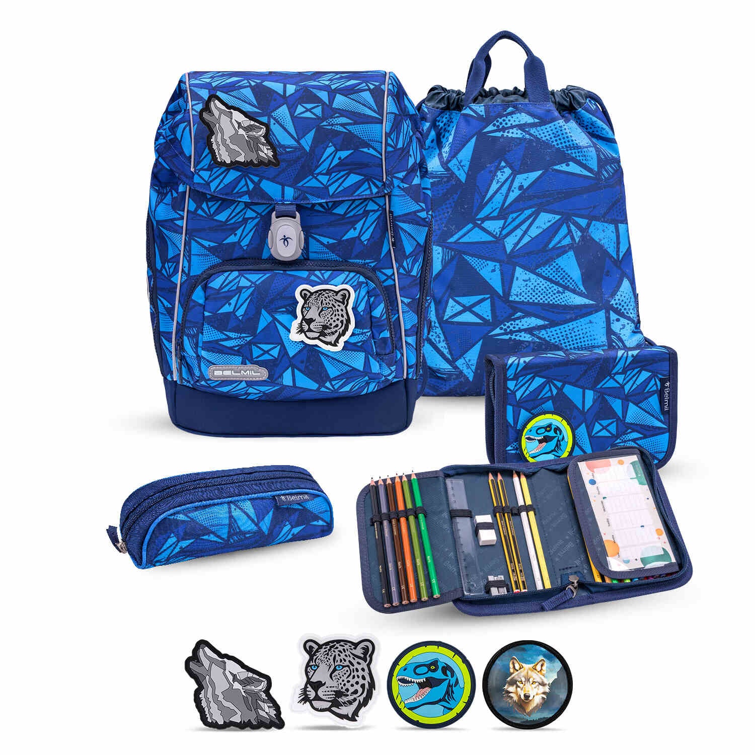 Premium Comfy Plus Glacier Blue Schoolbag set 5pcs.