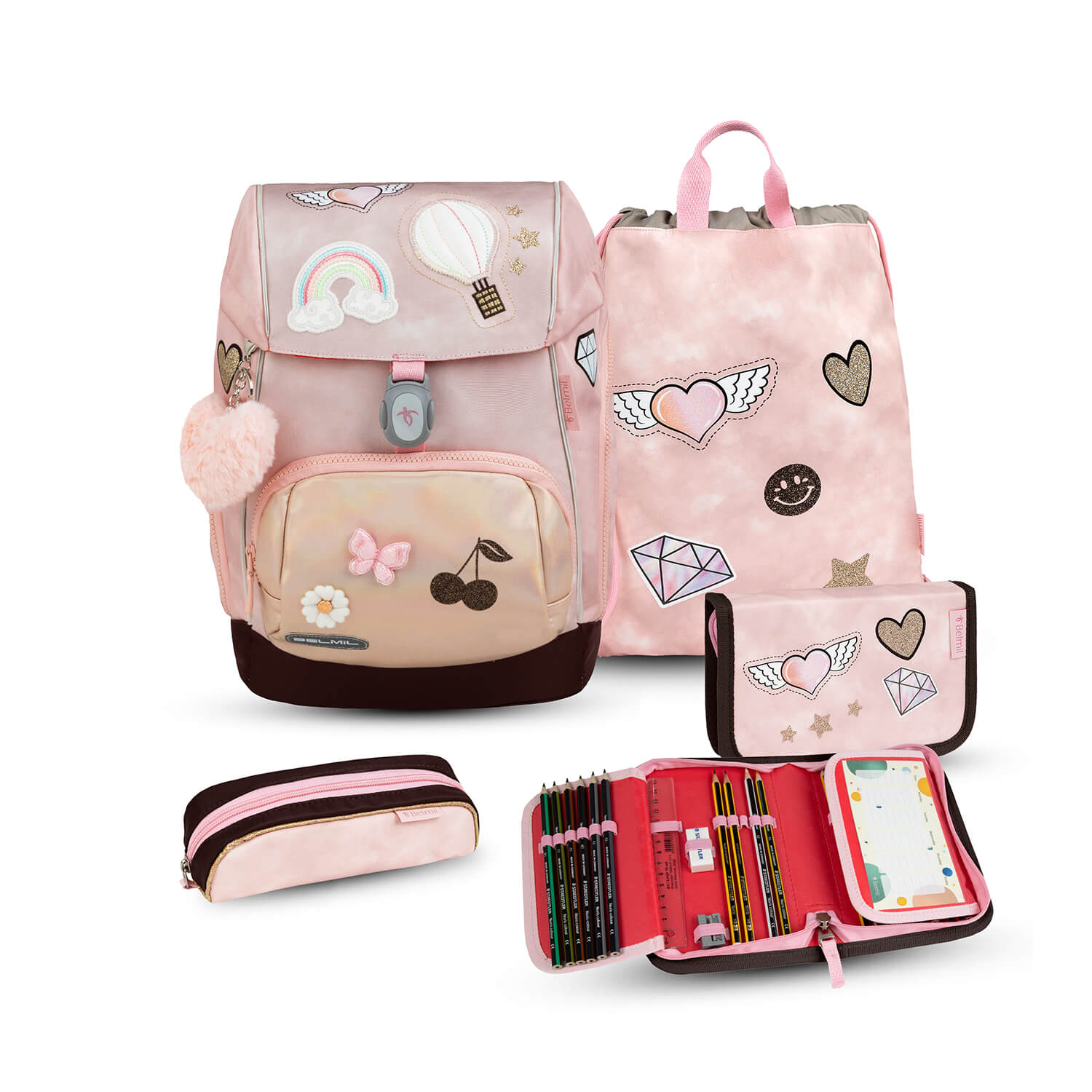 Premium Comfy Plus Glam Schoolbag set 5pcs.