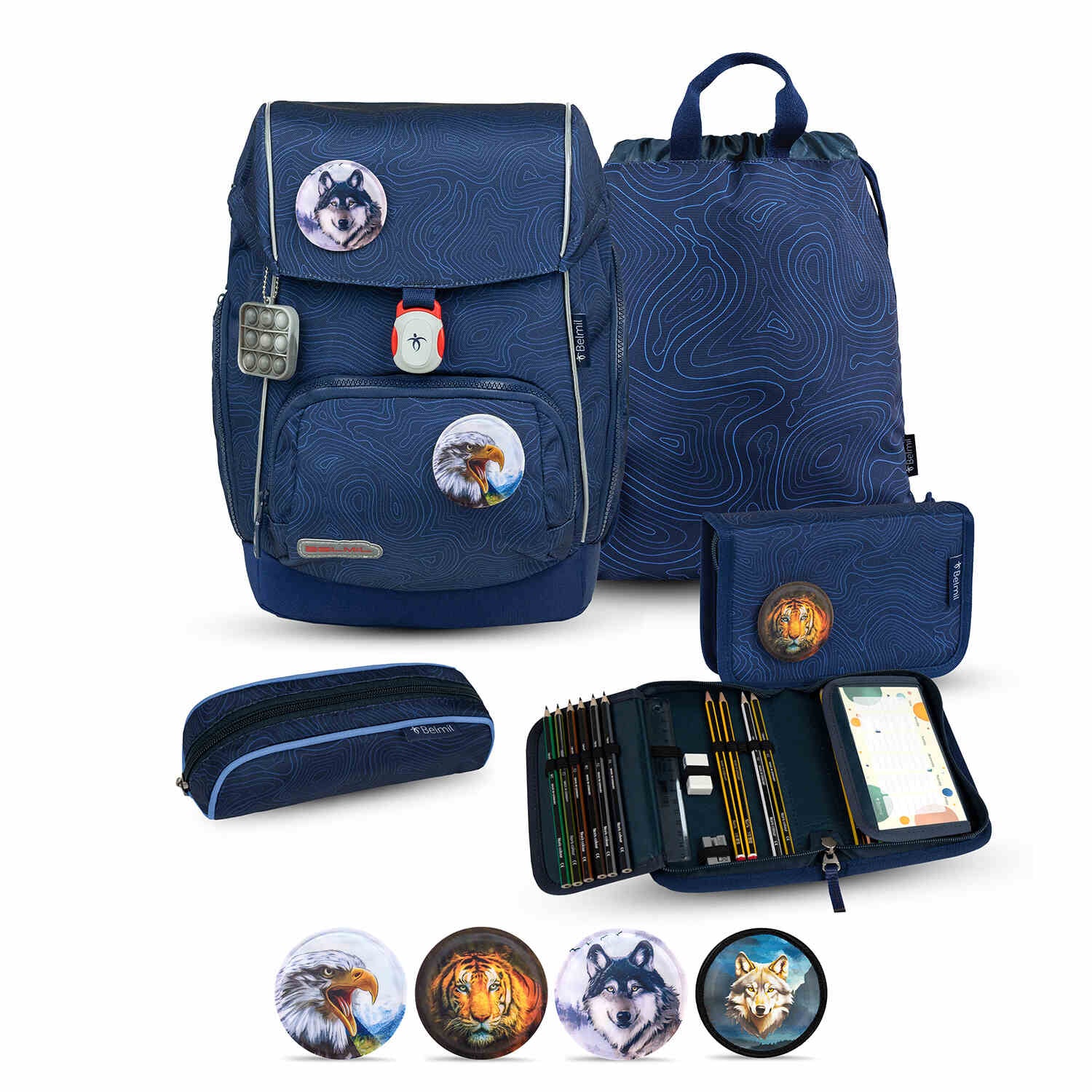 Premium Comfy Plus Topographic Schoolbag set 5pcs.