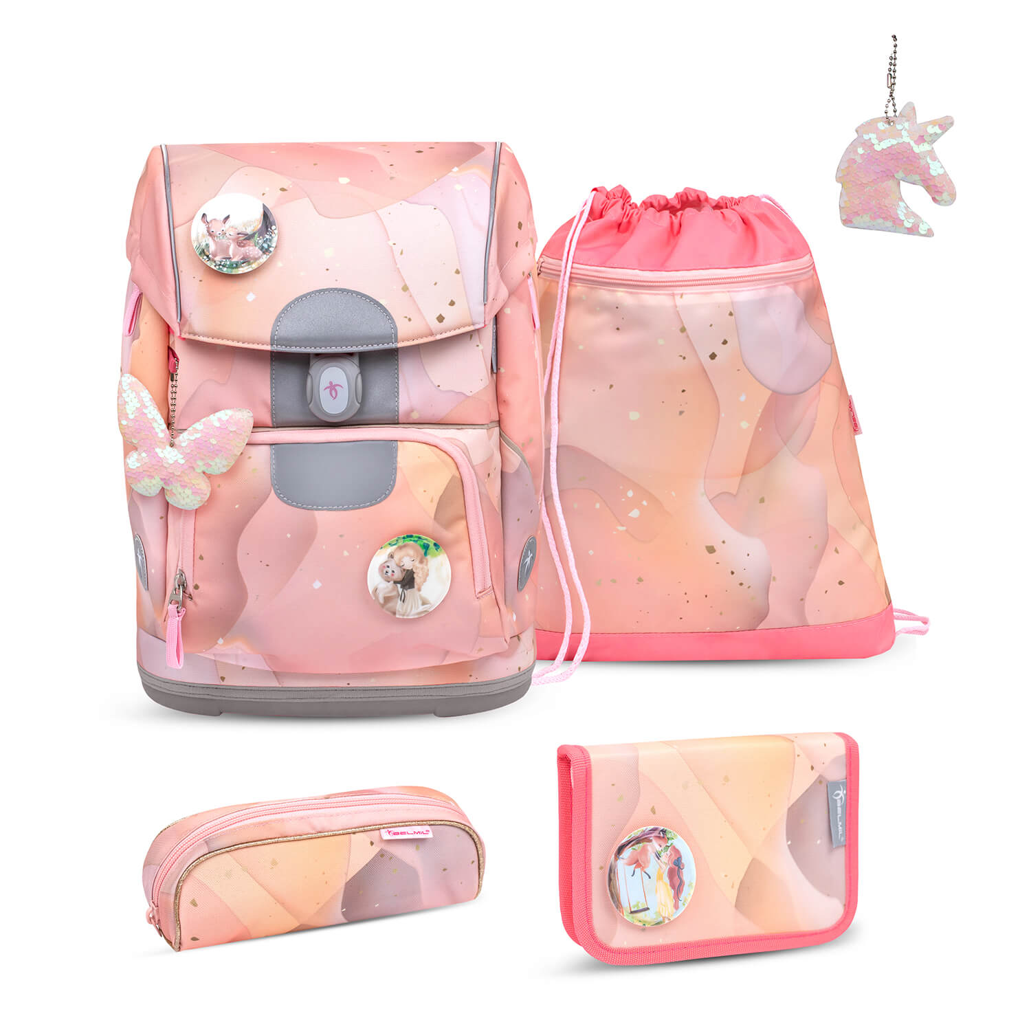 Motion Marble schoolbag set 6 pcs with GRATIS keychain