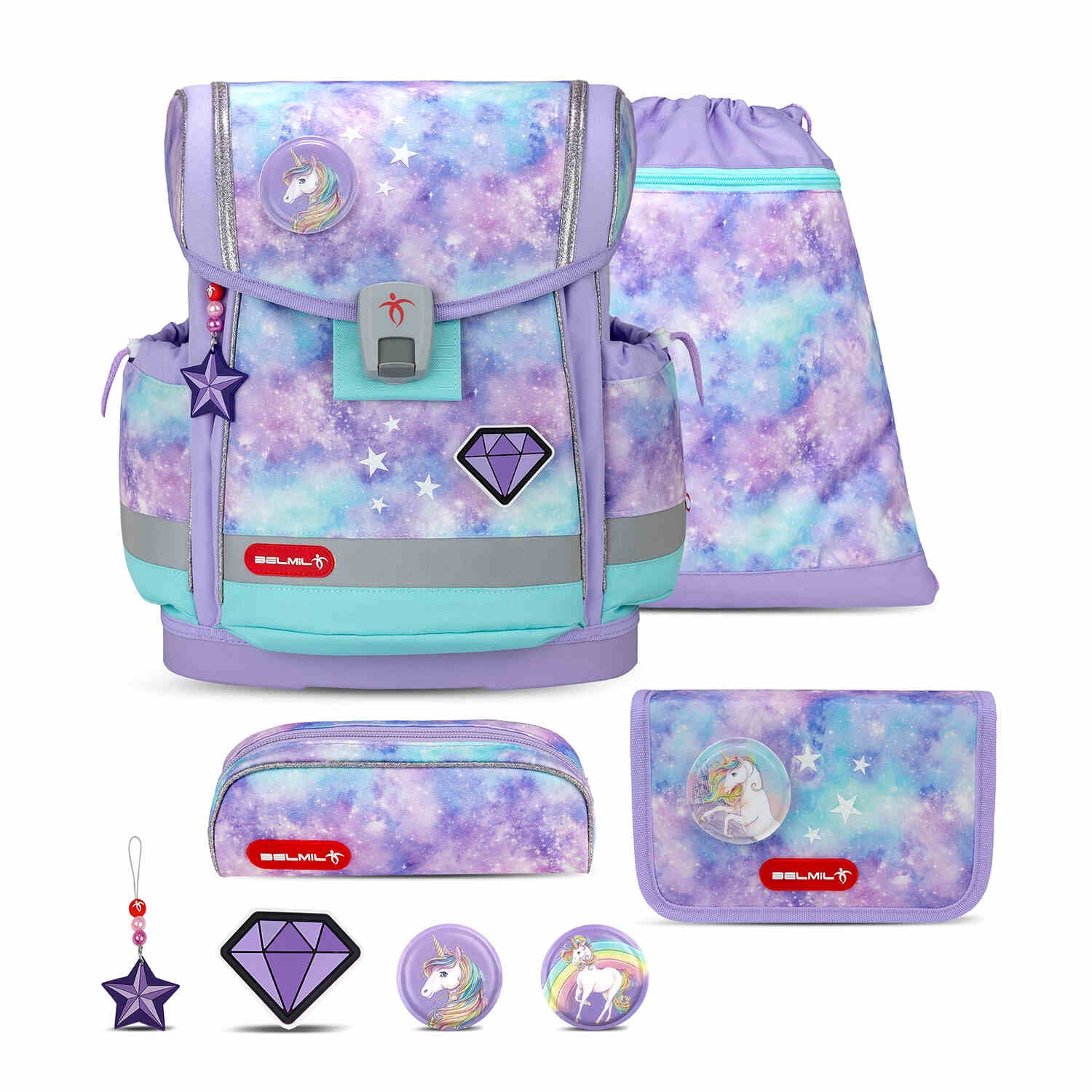 Classy Plus Diamond Unicorn schoolbag set 4 pcs.