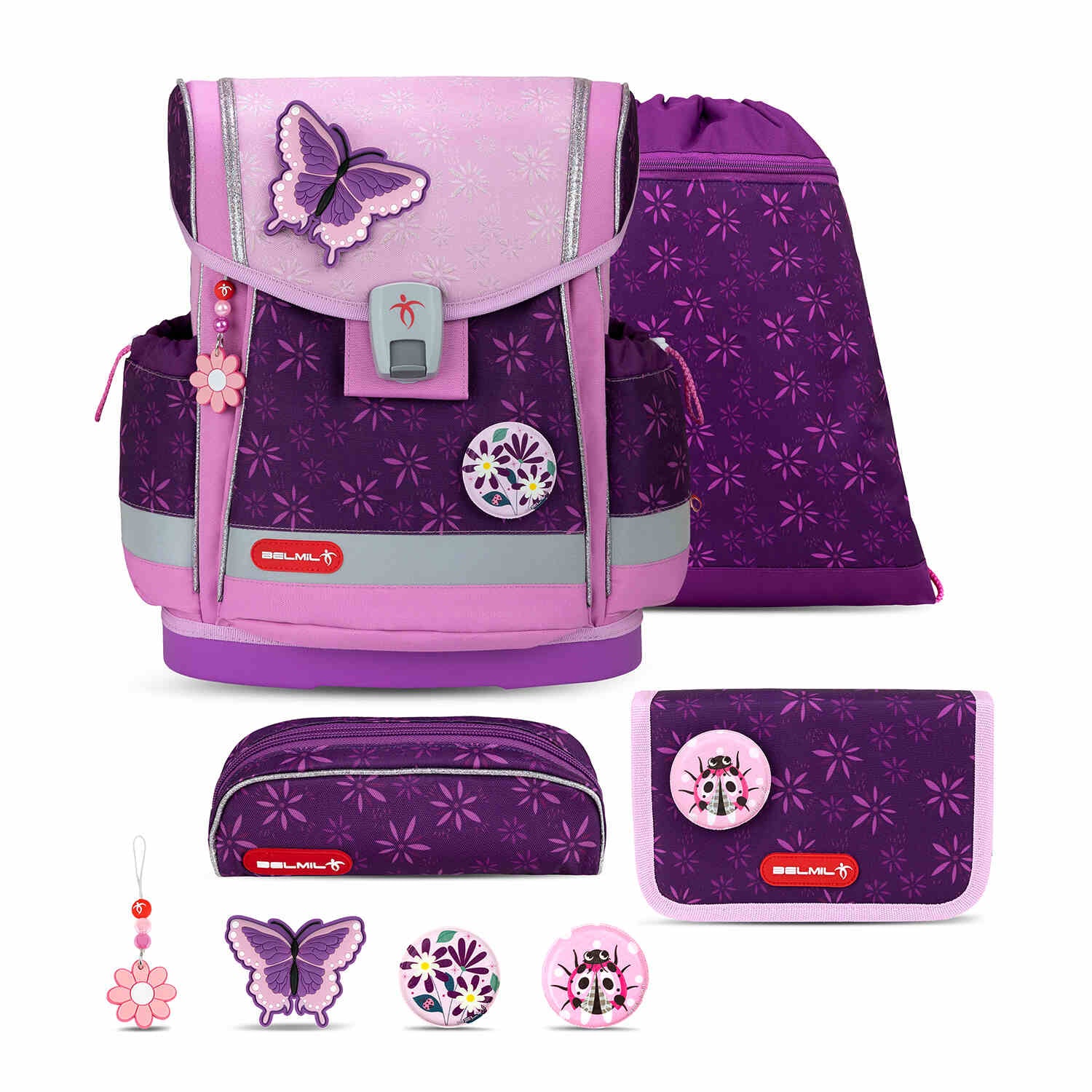 Classy Plus Purple Spring schoolbag set 4 pcs.