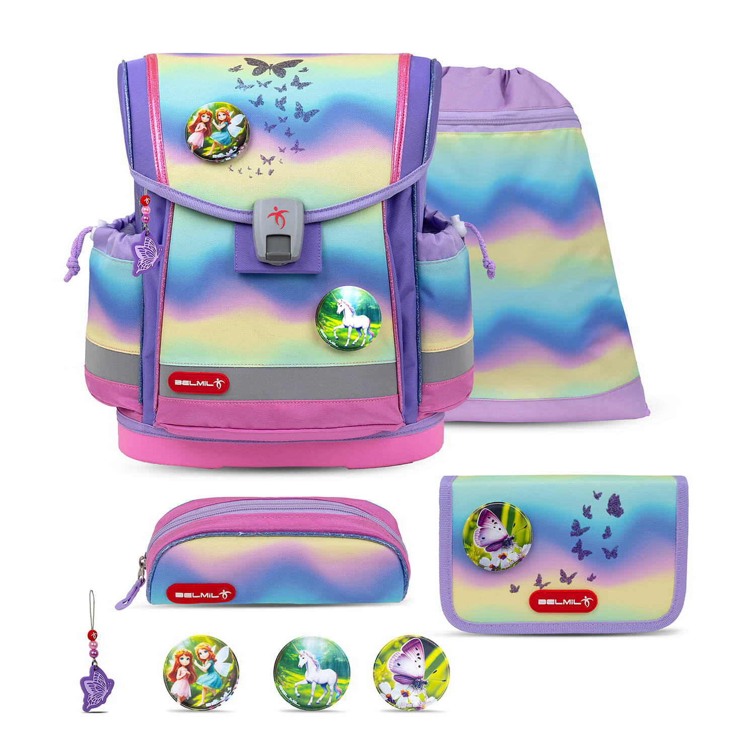Classy Plus Rainbow Ombre schoolbag set 5 pcs