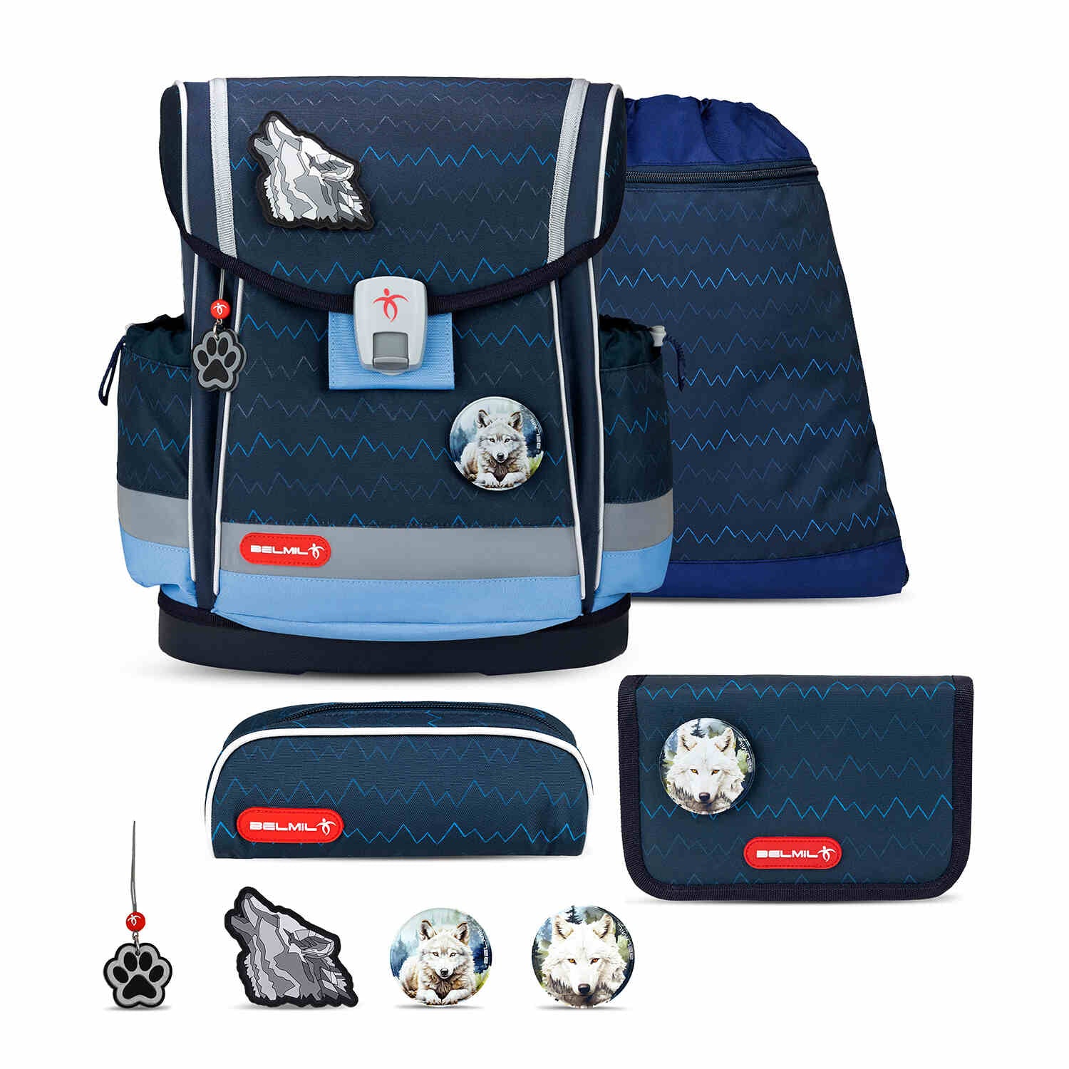 Classy Plus Wolves schoolbag set 4 pcs.