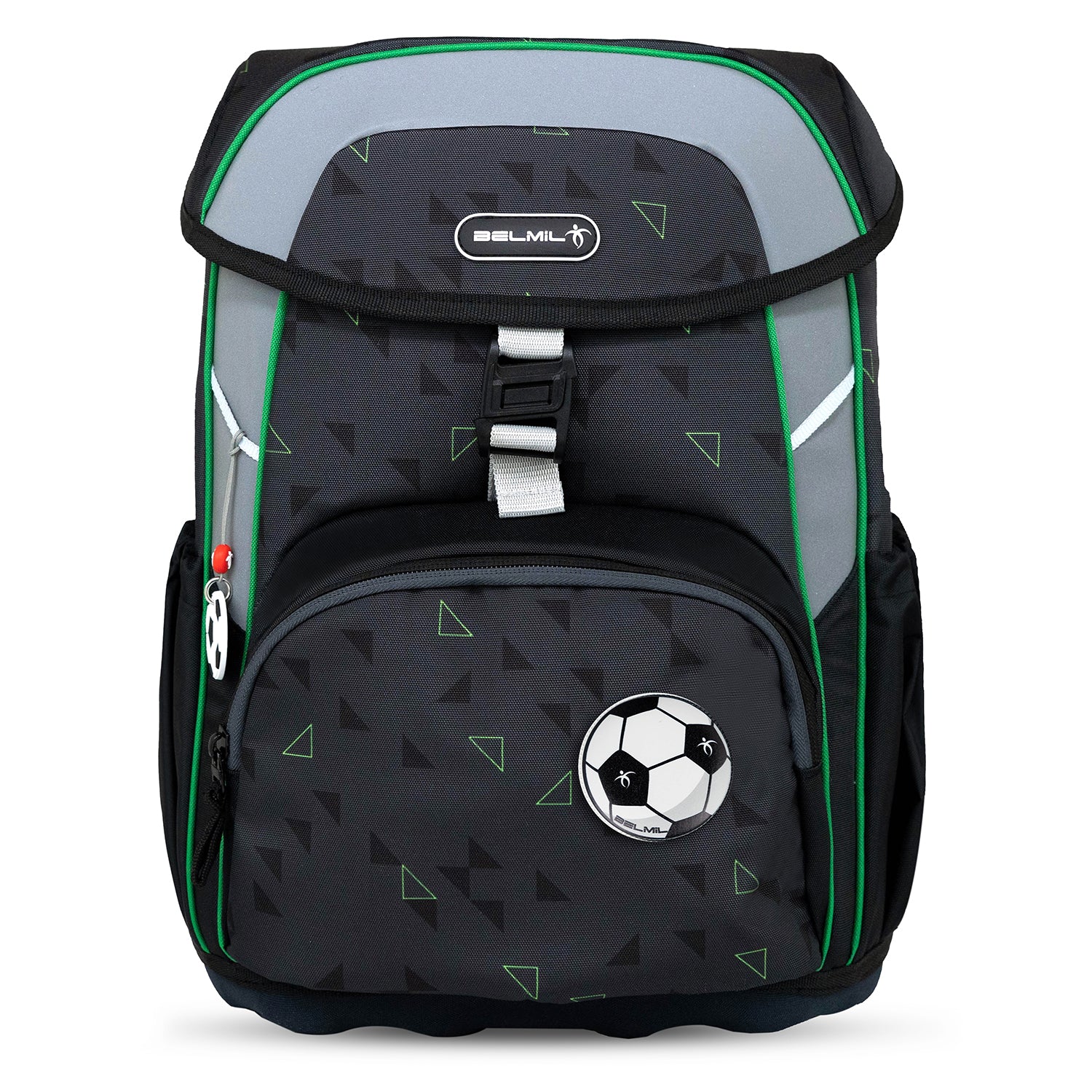 Ergonomic Belmil Maxi "Striker X" School Bag Set for Boys + Dinosaur Raincoat – 5-Piece Set showcasing comfortable padded straps.