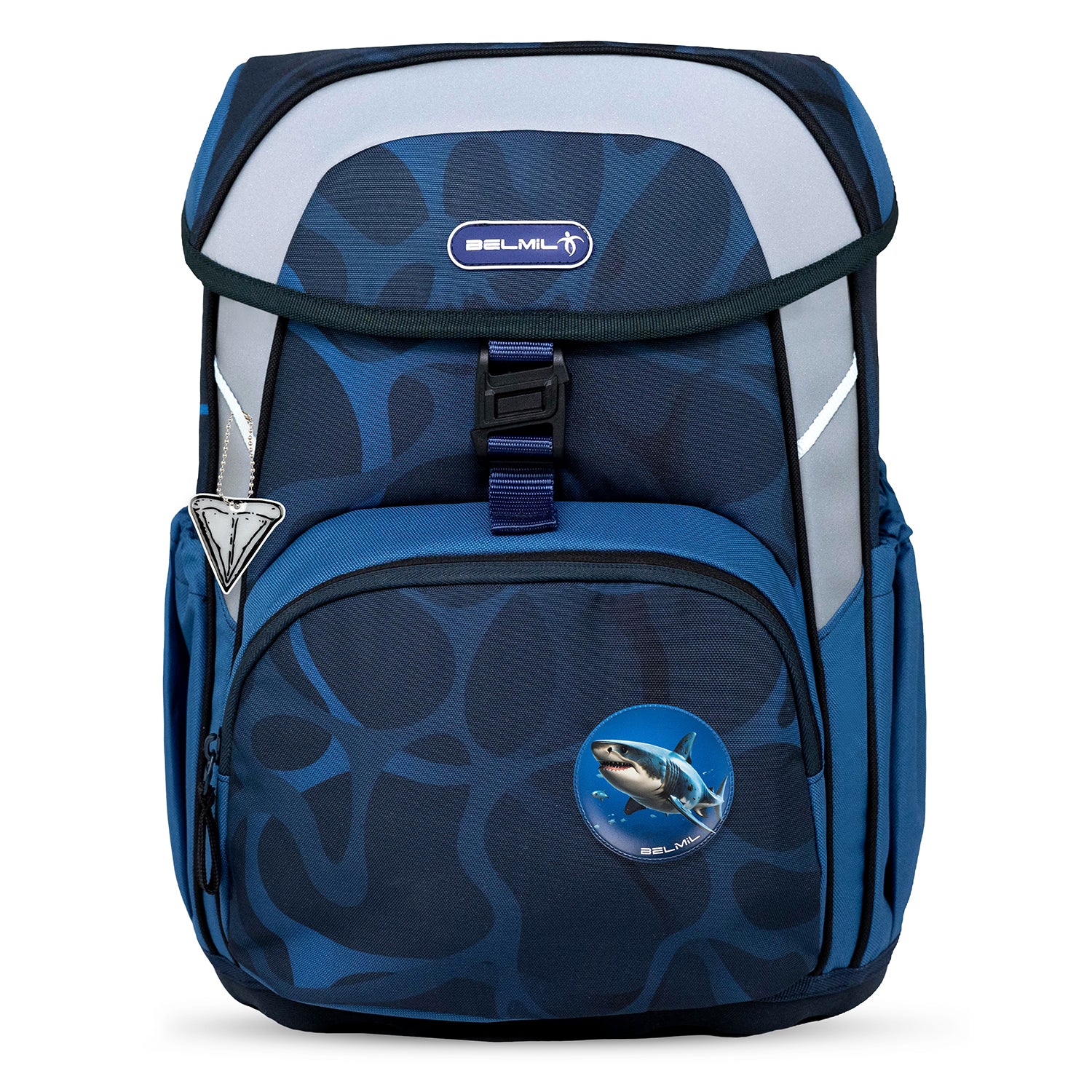 Interior of Belmil Maxi "Wave Storm" School Bag Set for Boys showing large capacity and adjustable padded straps.