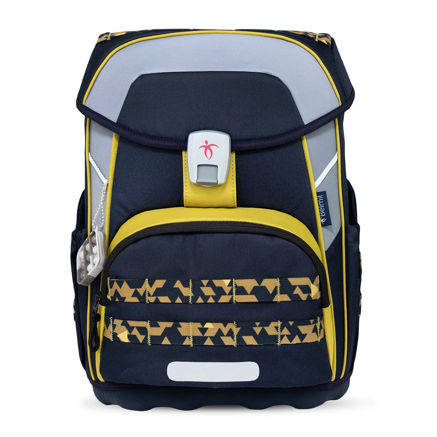 The stylish design of the Premium Belmil School Bag Set for Boys – Maxi Plus "Explorer" schoolbag set + Dinosaur Raincoat - 7-piece Set demonstrating its durability and vibrant colors.