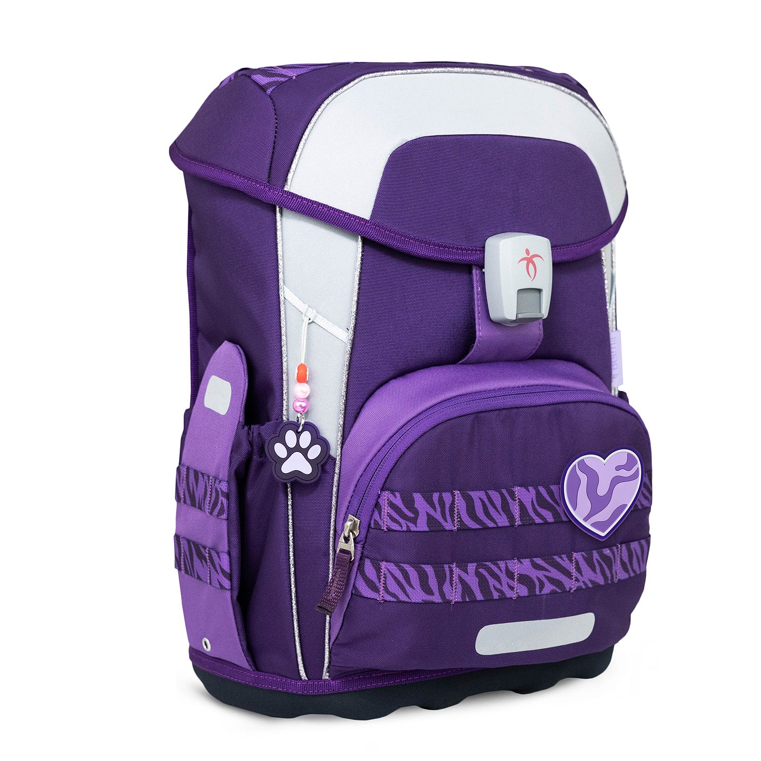 Close-up of the ergonomic design of the Premium Belmil School Bag Set for Girls – Maxi Plus "Twilight Charm" schoolbag set + Unicorn Raincoat - 7-piece Set with adjustable straps and height-adjustable back panel.