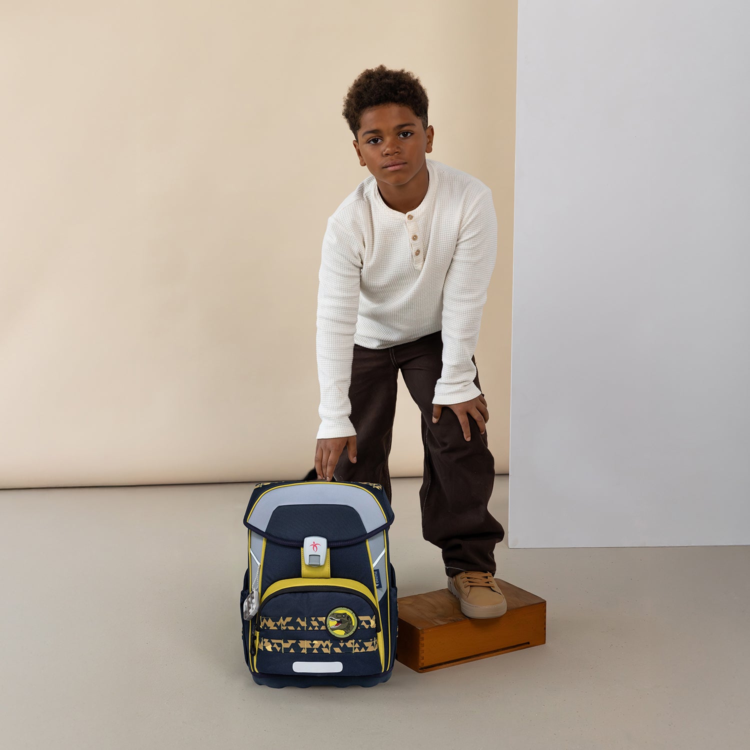 Premium Belmil School Bag Set for Boys – Maxi Plus "Explorer" schoolbag set + Dinosaur Raincoat - 7-piece Set