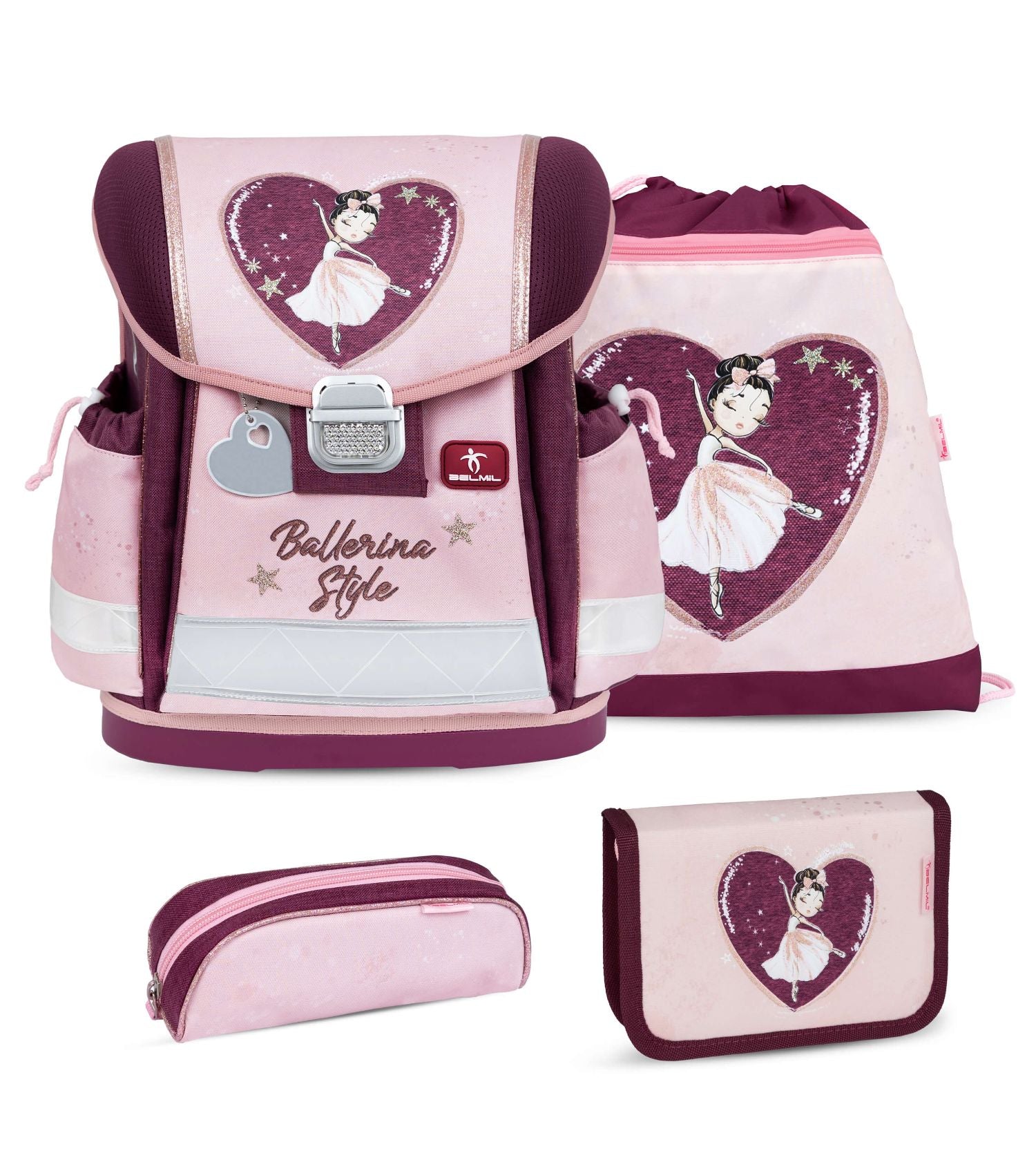 Classy Ballerina Style schoolbag set 4 pcs