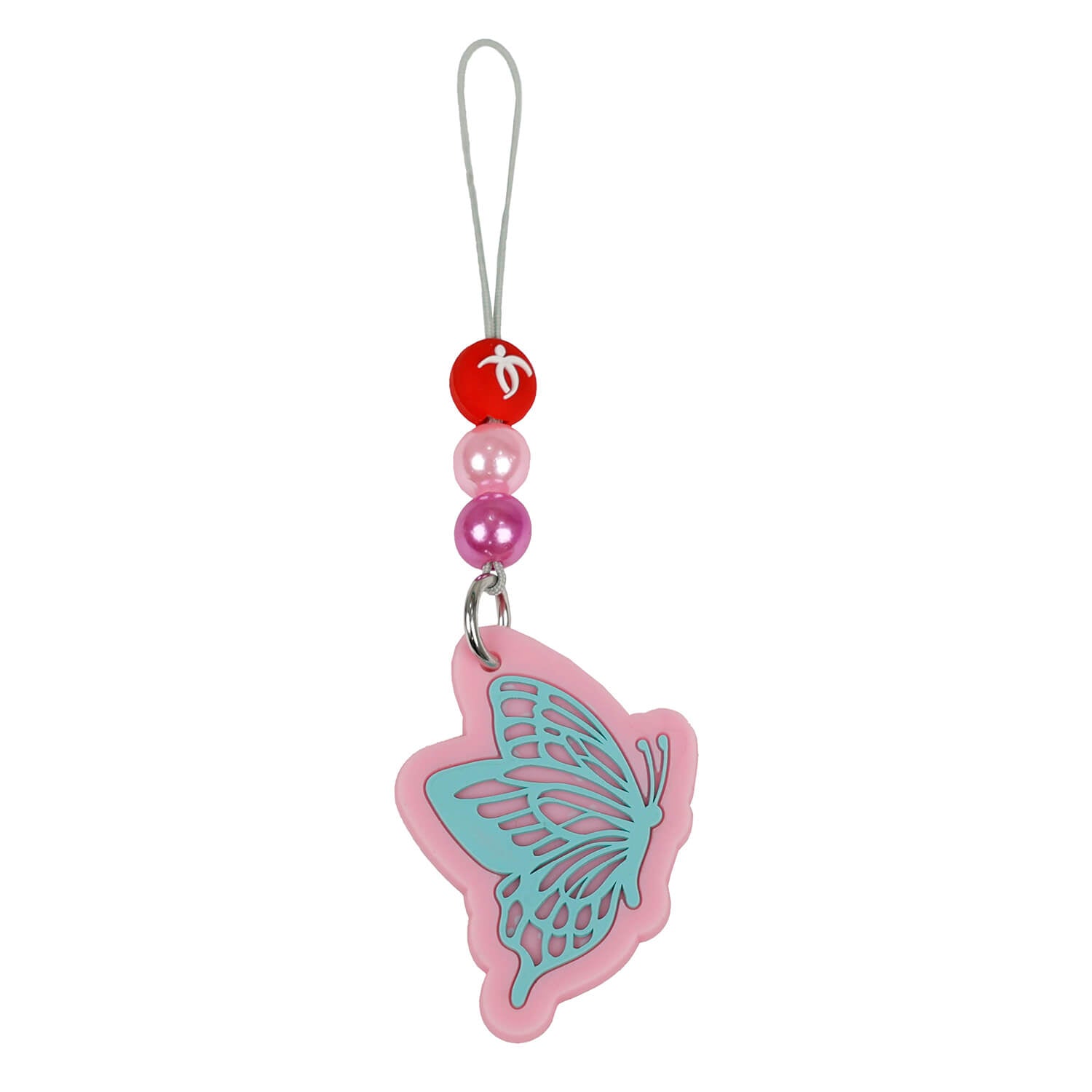 Keychain Aruba Blue and Light Pink Butterfly